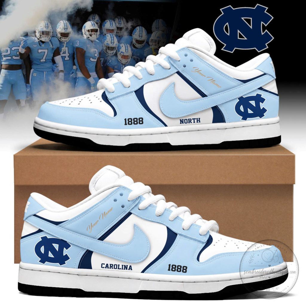 North Carolina Tar Heels Custom Dunk Low Sneakers North Carolina Tar Heels Custom Dunk Low Sneakers
