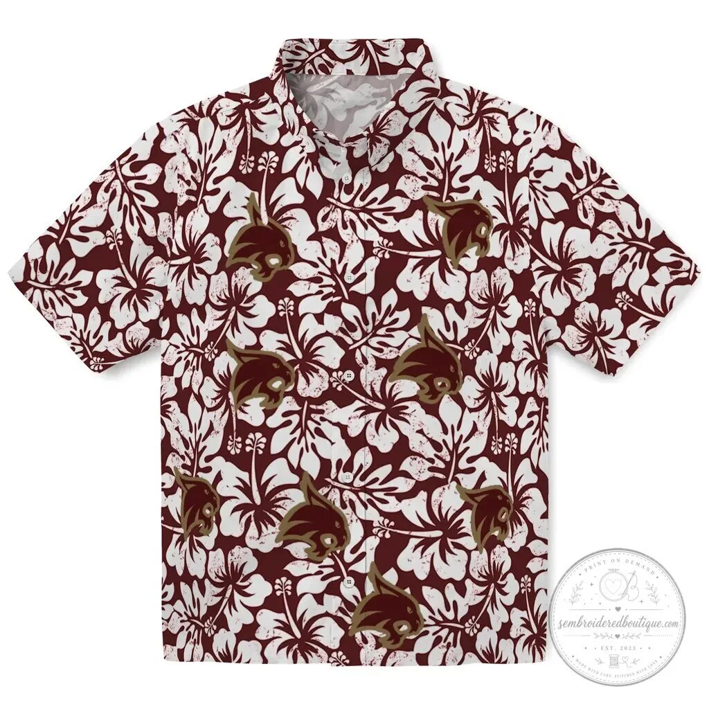 Texas State Bobcats Floral Hawaiian Shirt for Men and Women