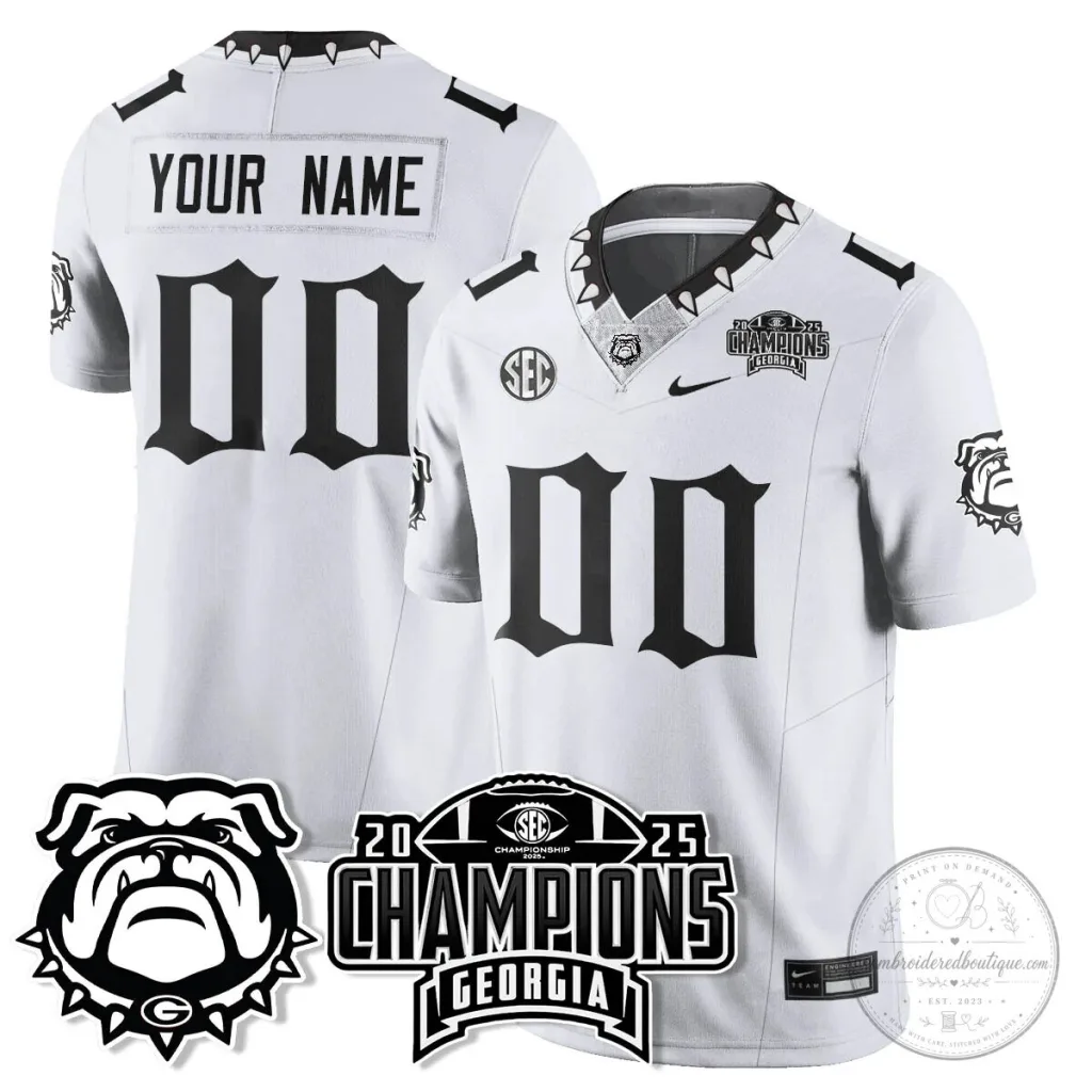 Georgia Bulldogs SEC Football 2023 National Champions Vapor Limited Custom Jersey Georgia Bulldogs SEC Football 2023 National Champions Vapor Limited Custom Jersey