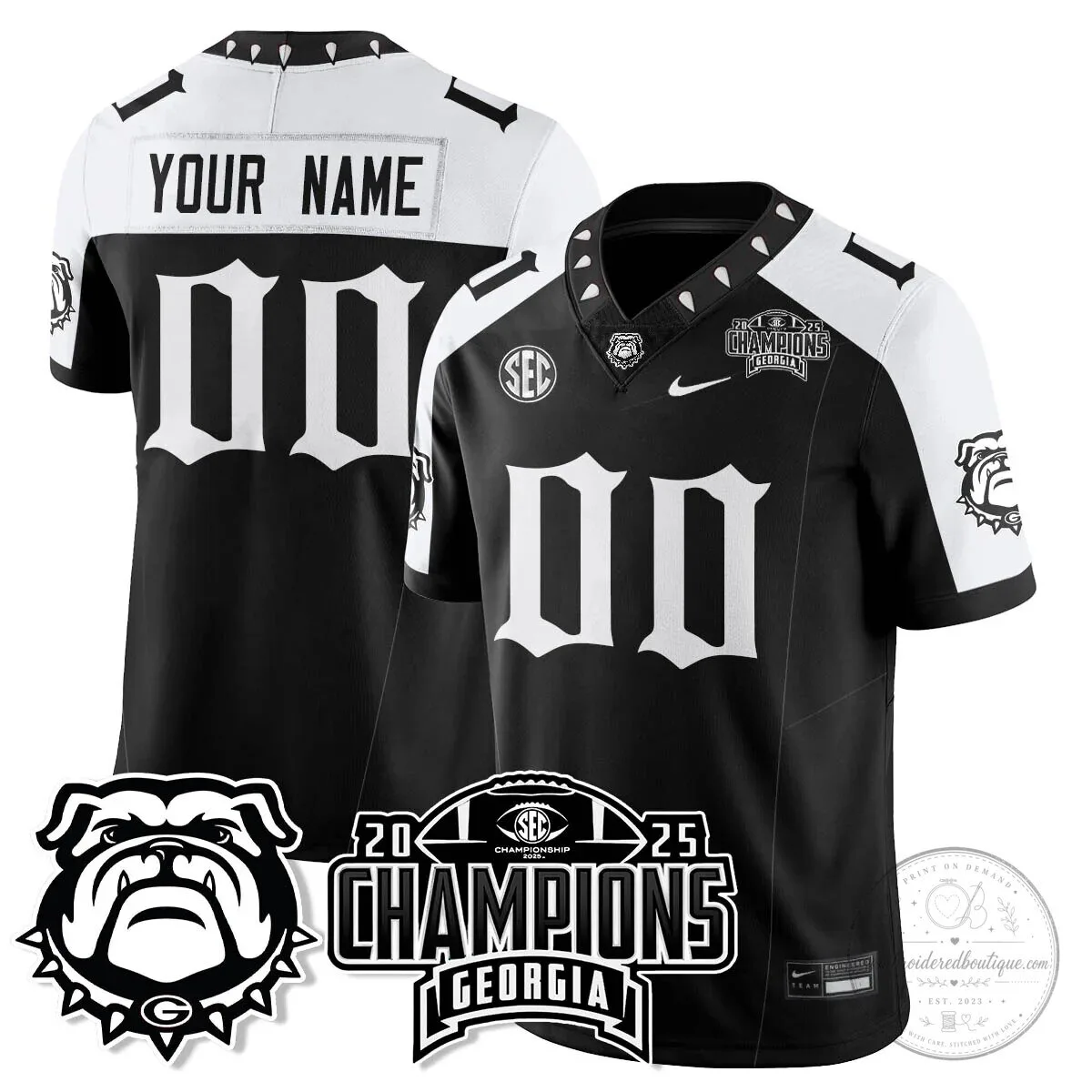 Georgia Bulldogs SEC Football 2023 National Champions Vapor Limited Custom Jersey 9 Georgia Bulldogs SEC Football 2023 National Champions Vapor Limited Custom Jersey
