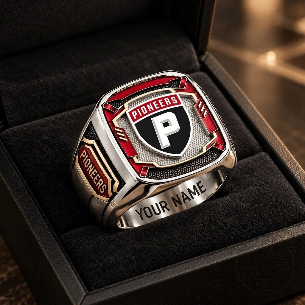Pioneers Vorarlberg ICEHL Hockey Team Custom Engraved Fan Ring