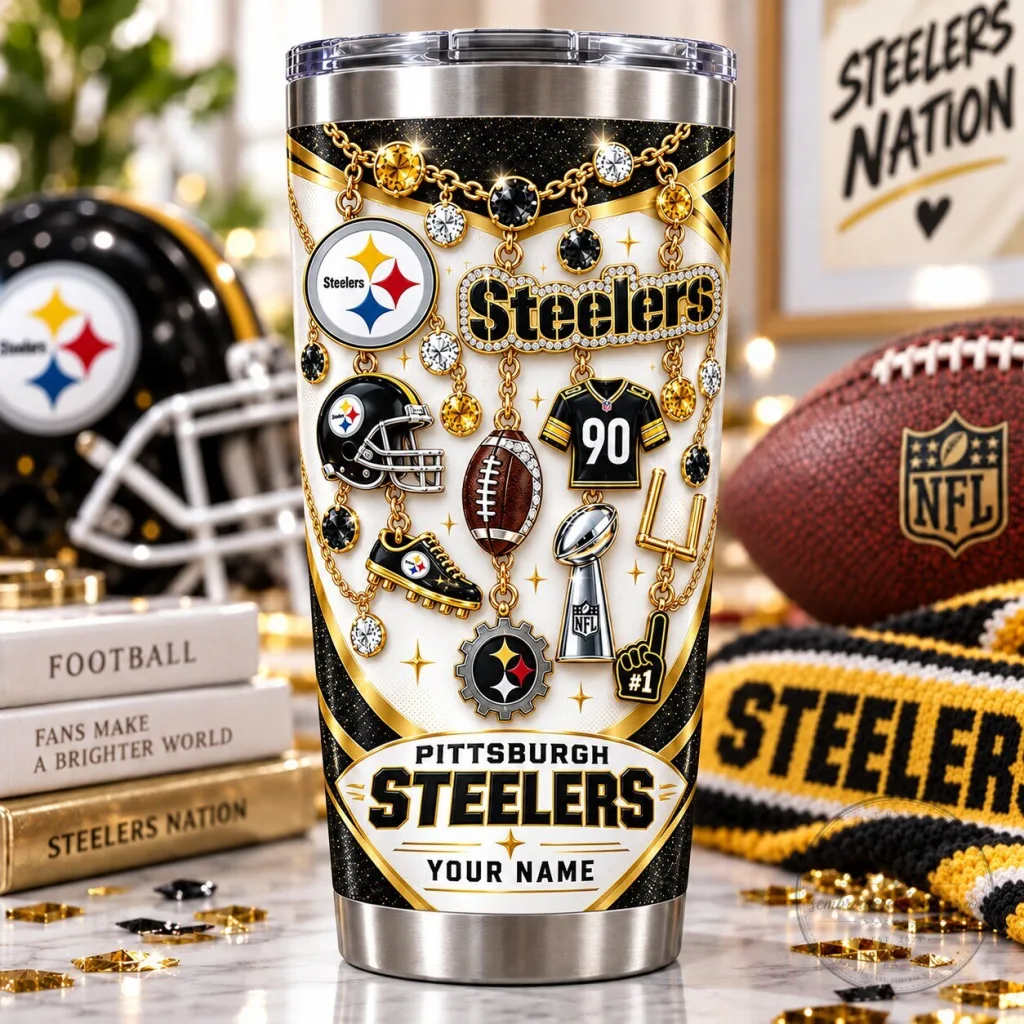 Pittsburgh Steelers Personalized Sparkle Design Stainless Steel Tumbler Pittsburgh Steelers Personalized Sparkle Design Stainless Steel Tumbler
