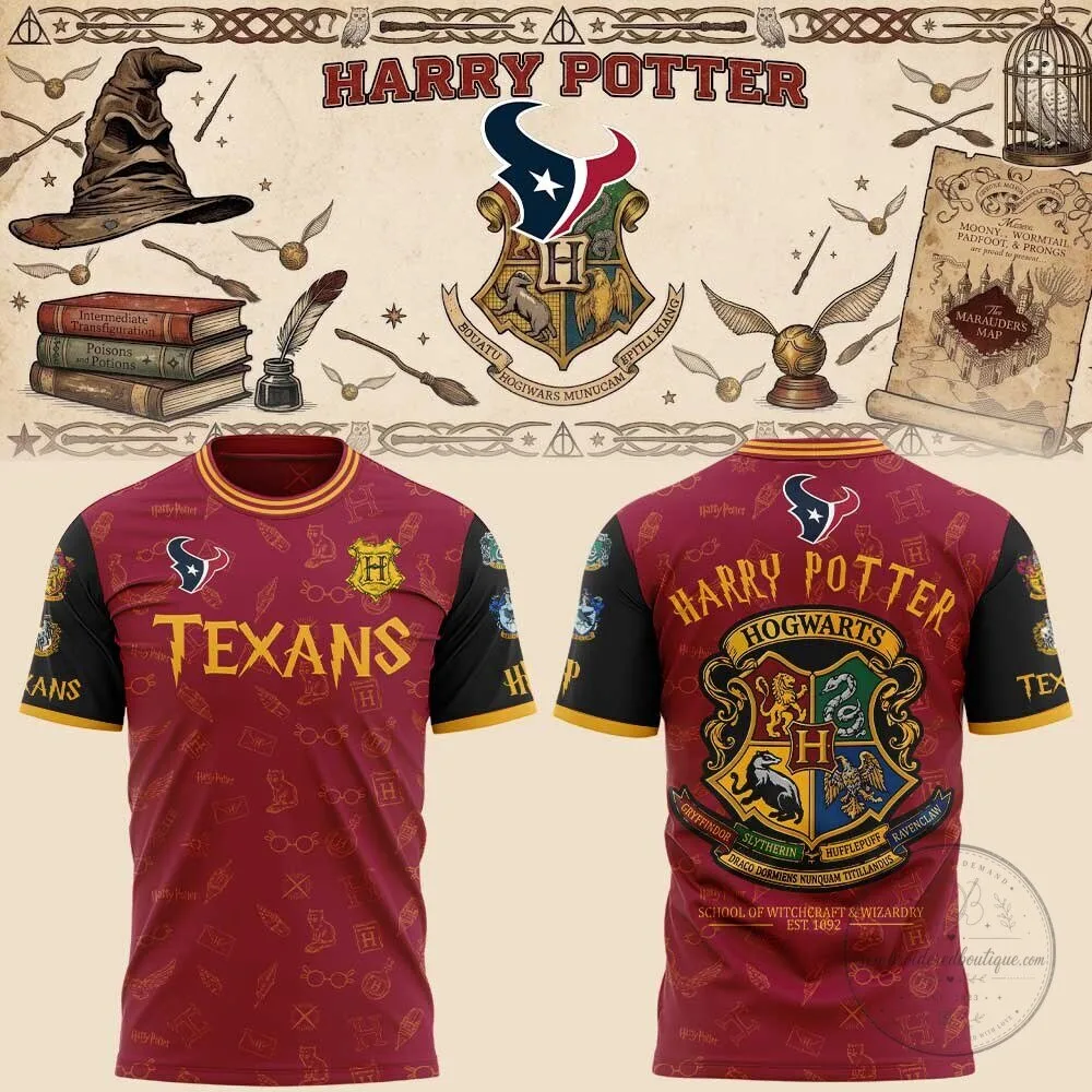 Houston Texans Harry Potter Hogwarts Football Team Fan Jersey