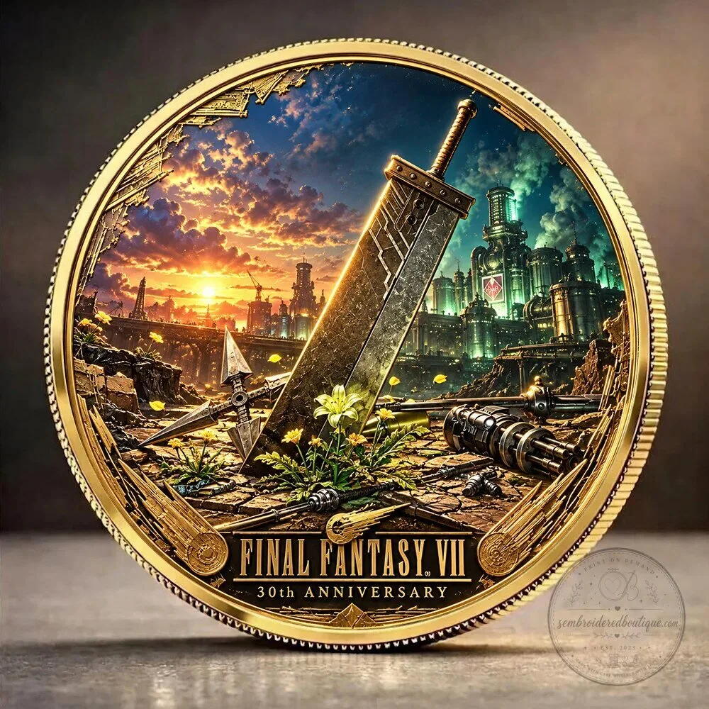 Final Fantasy VII 30th Anniversary Gold Plated Collectible Commemorative Coin