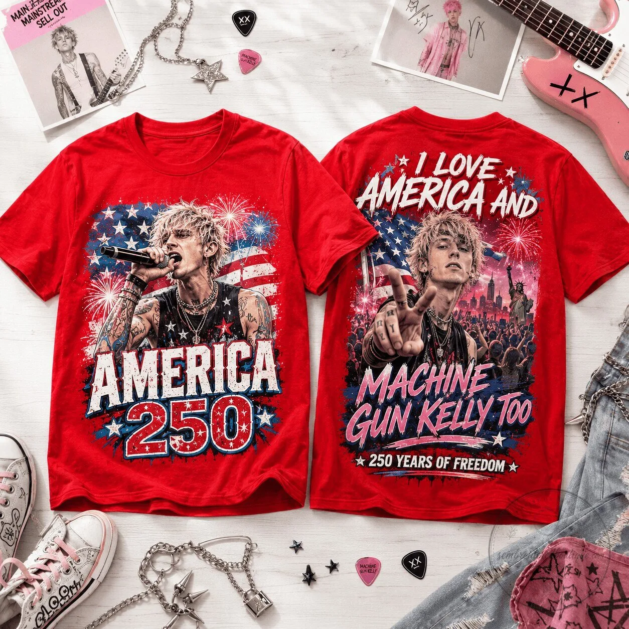 Machine Gun Kelly America 250 Years of Freedom Patriotic T-Shirt