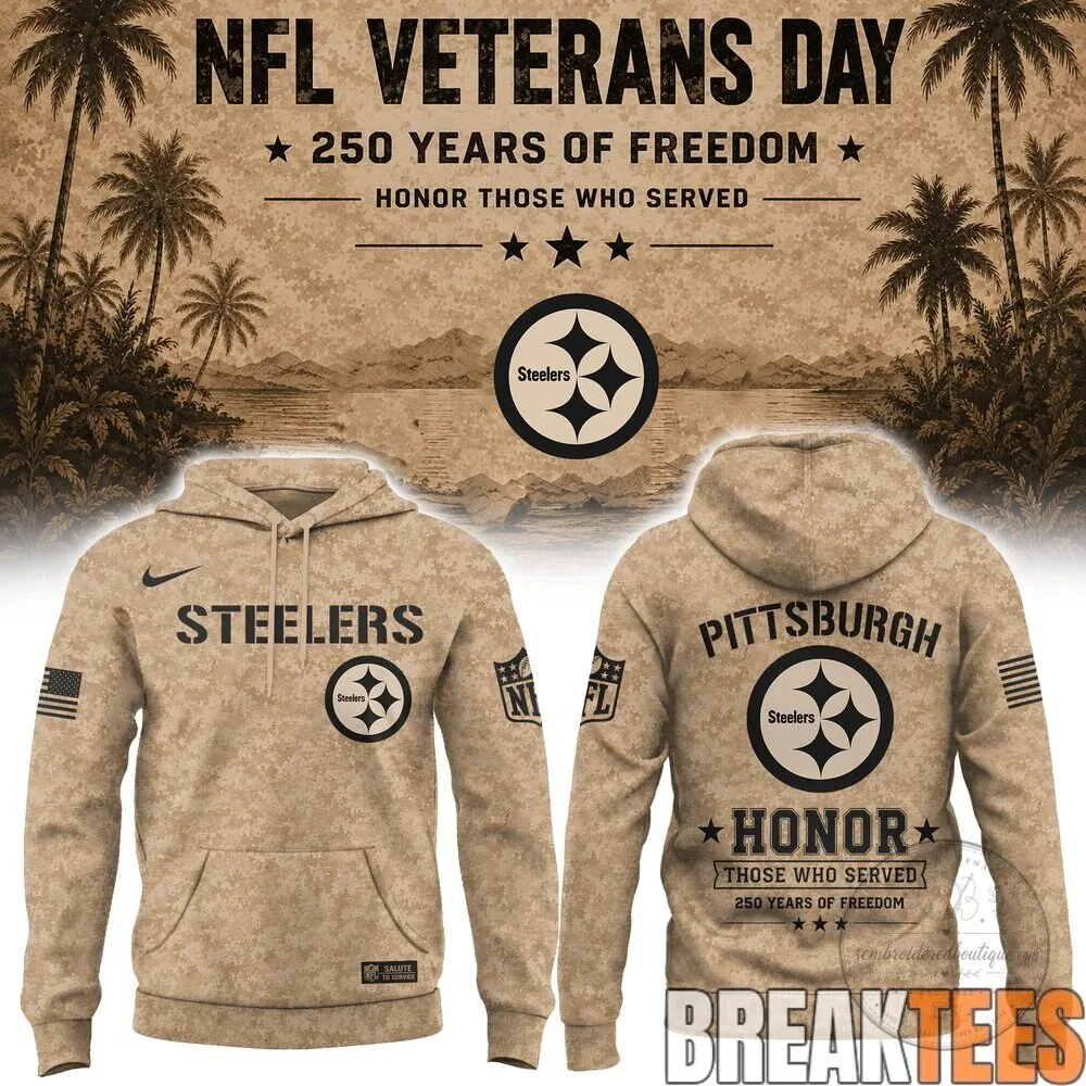 Pittsburgh Steelers NFL Veterans Day 250 Years of Freedom Hoodie