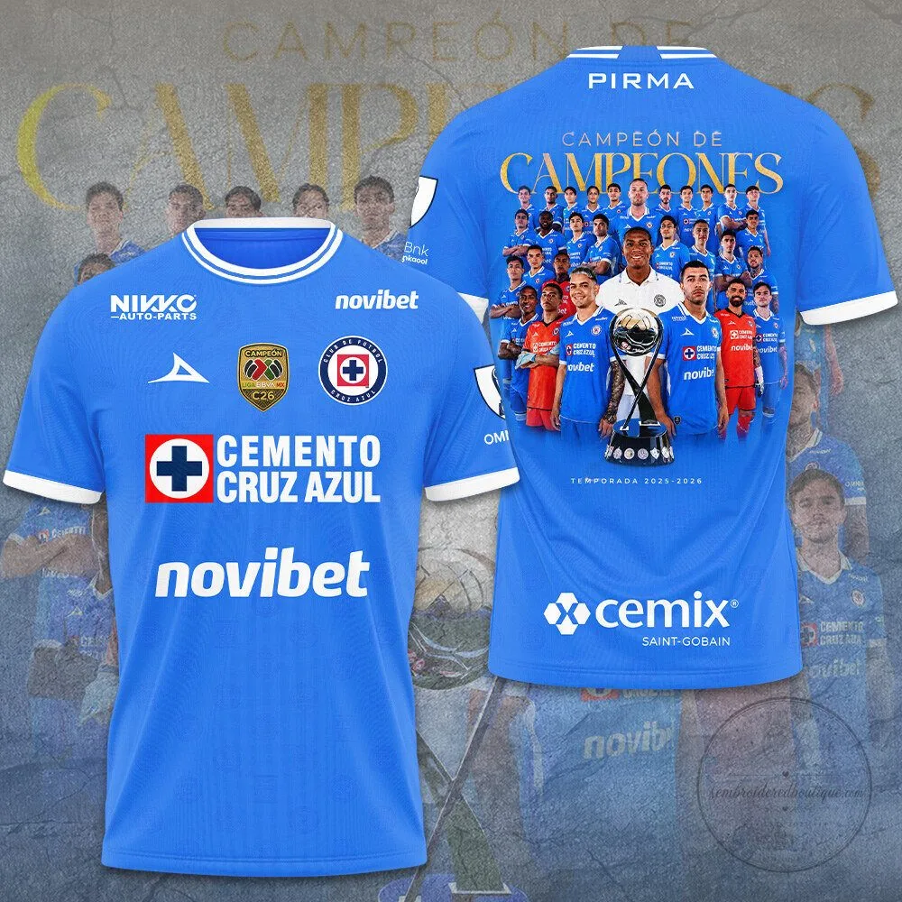 Cruz Azul Campeon de Campeones 2025-2026 Soccer Football Jersey