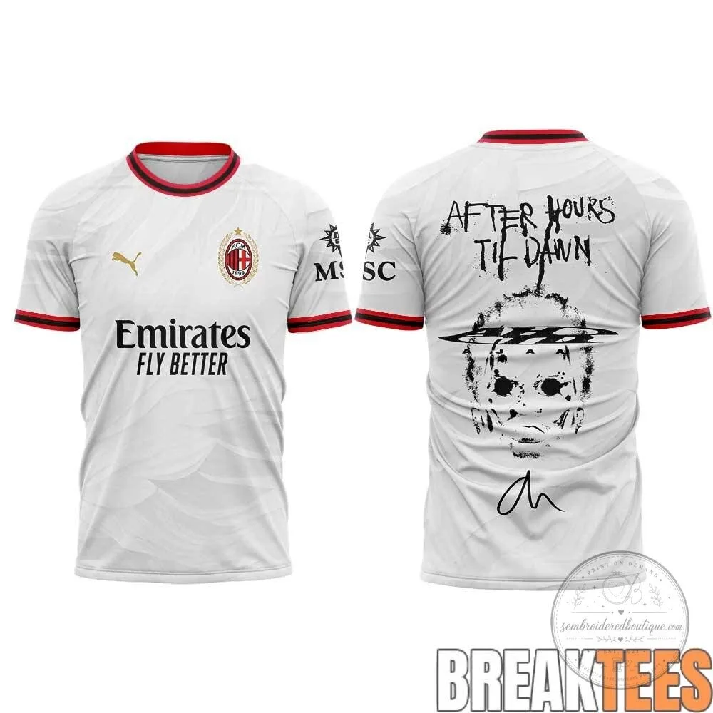 The Weeknd After Hours Til Dawn Tour AC Milan Football Club Soccer Jersey 15 The Weeknd After Hours Til Dawn Tour AC Milan Football Club Soccer Jersey