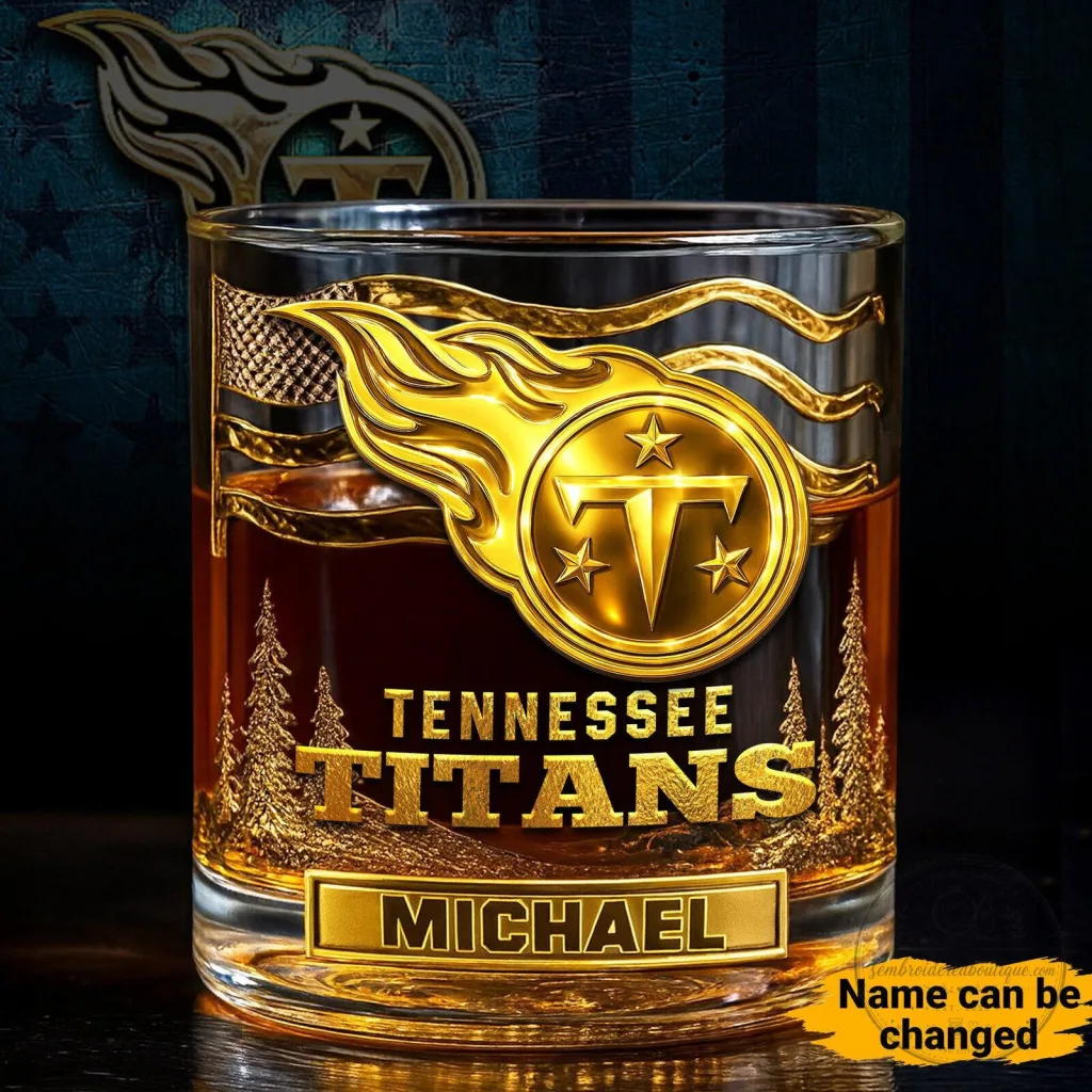 Tennessee Titans Personalized Whiskey Glass NFL Football Team Fan Gift Tennessee Titans Personalized Whiskey Glass NFL Football Team Fan Gift