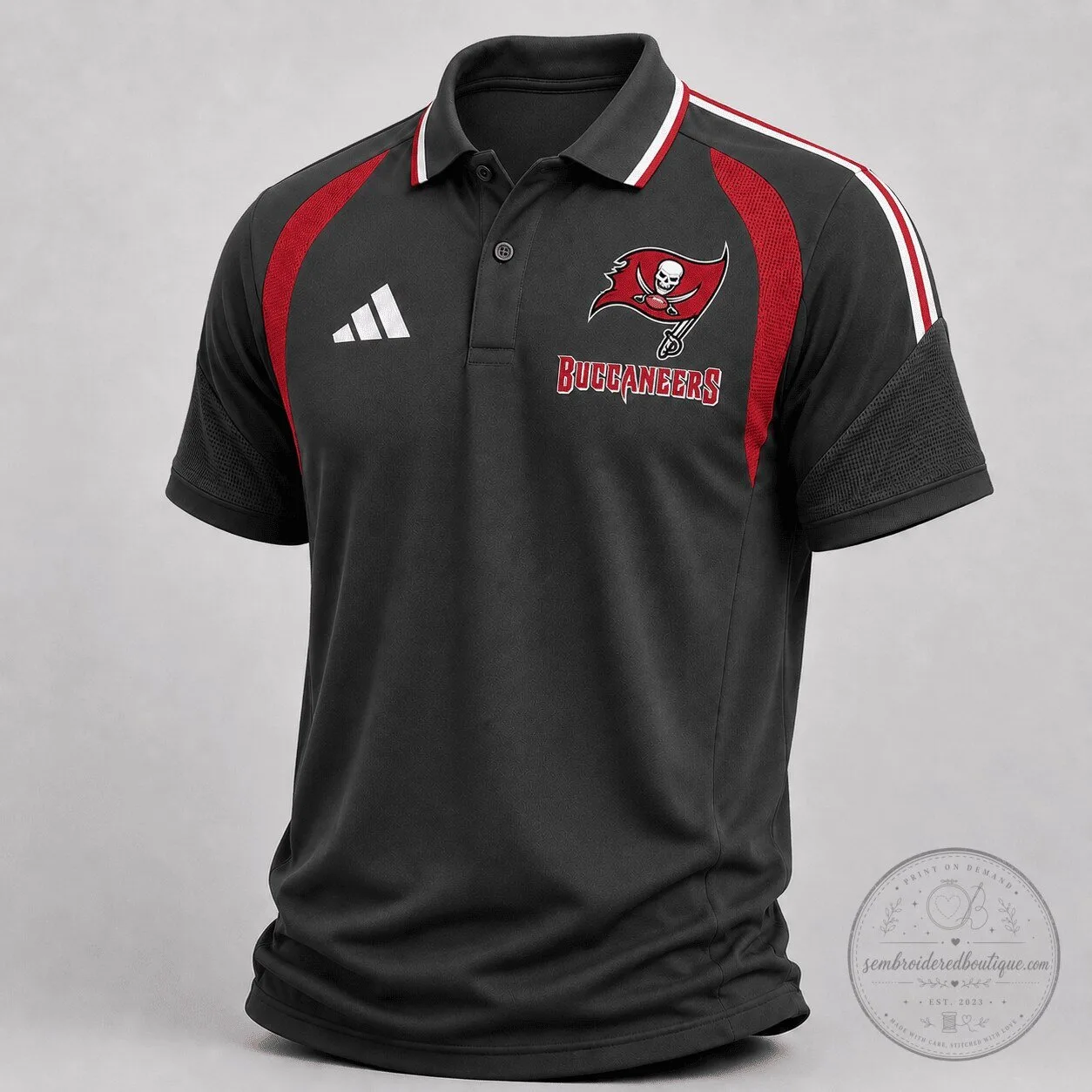 Tampa Bay Buccaneers NFL Football Team Logo Performance Polo Shirt
