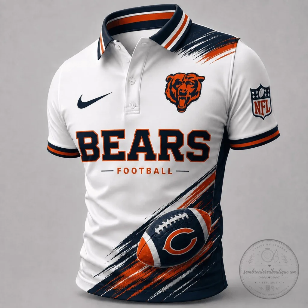 Dynamic Gridiron Style Polo Shirt for Chicago Bears Fans in the NFL Dynamic Gridiron Style Polo Shirt for Chicago Bears Fans in the NFL