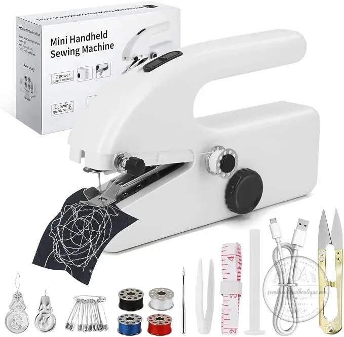Portable Handheld Sewing Machine for Quick Fabric Repairs and Crafting