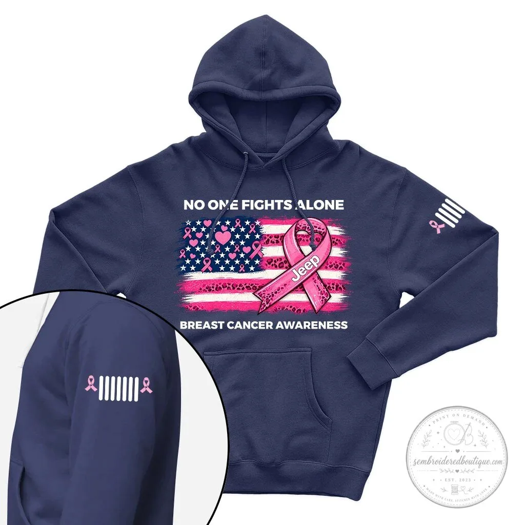 Breast Cancer Awareness Jeep No One Fights Alone Pink T-Shirt 26 Breast Cancer Awareness Jeep No One Fights Alone Pink T-Shirt