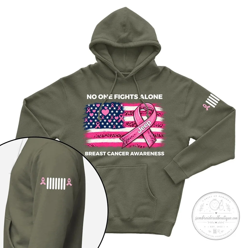 Breast Cancer Awareness Jeep No One Fights Alone Pink T-Shirt 29 Breast Cancer Awareness Jeep No One Fights Alone Pink T-Shirt