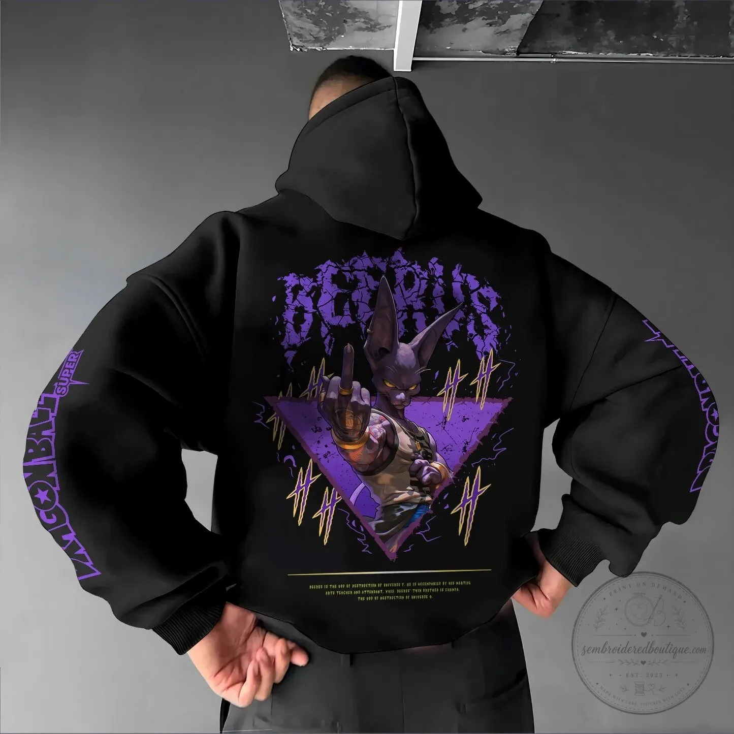 Dragon Ball Super Beerus God of Destruction Graphic Print Hoodie