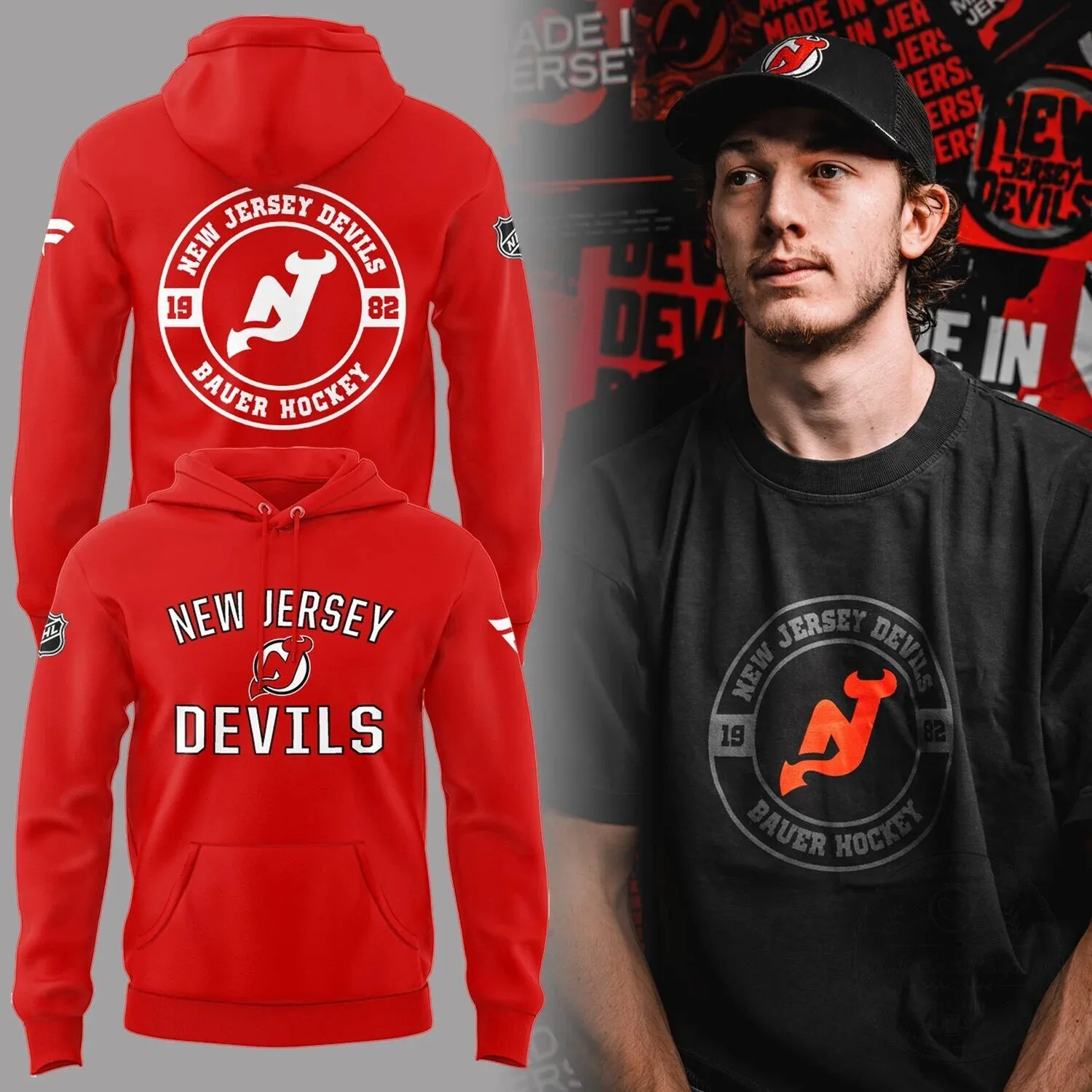 New Jersey Devils Hockey Team Red Hoodie