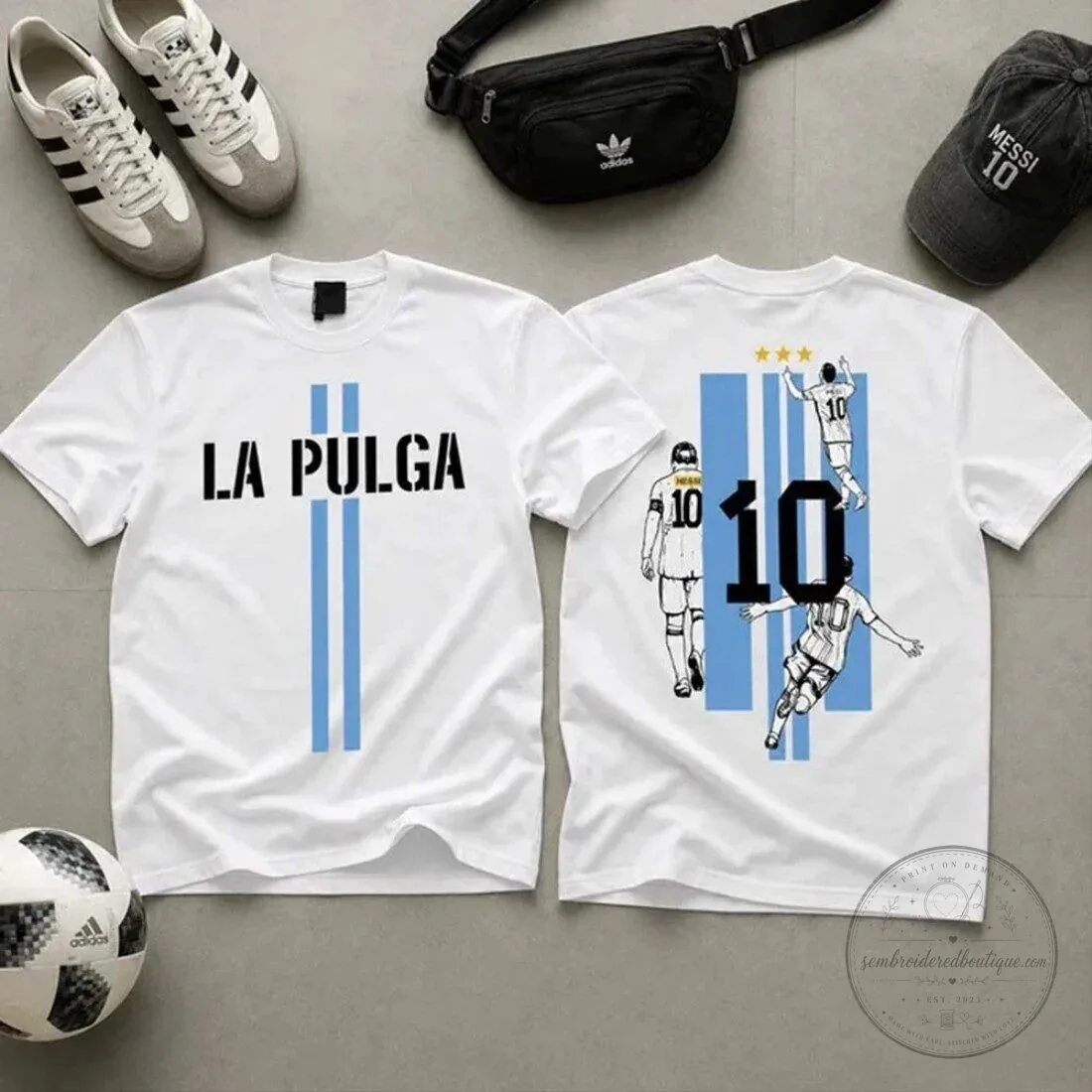 Lionel Messi La Pulga Argentina Soccer World Cup 2026 White T-Shirt