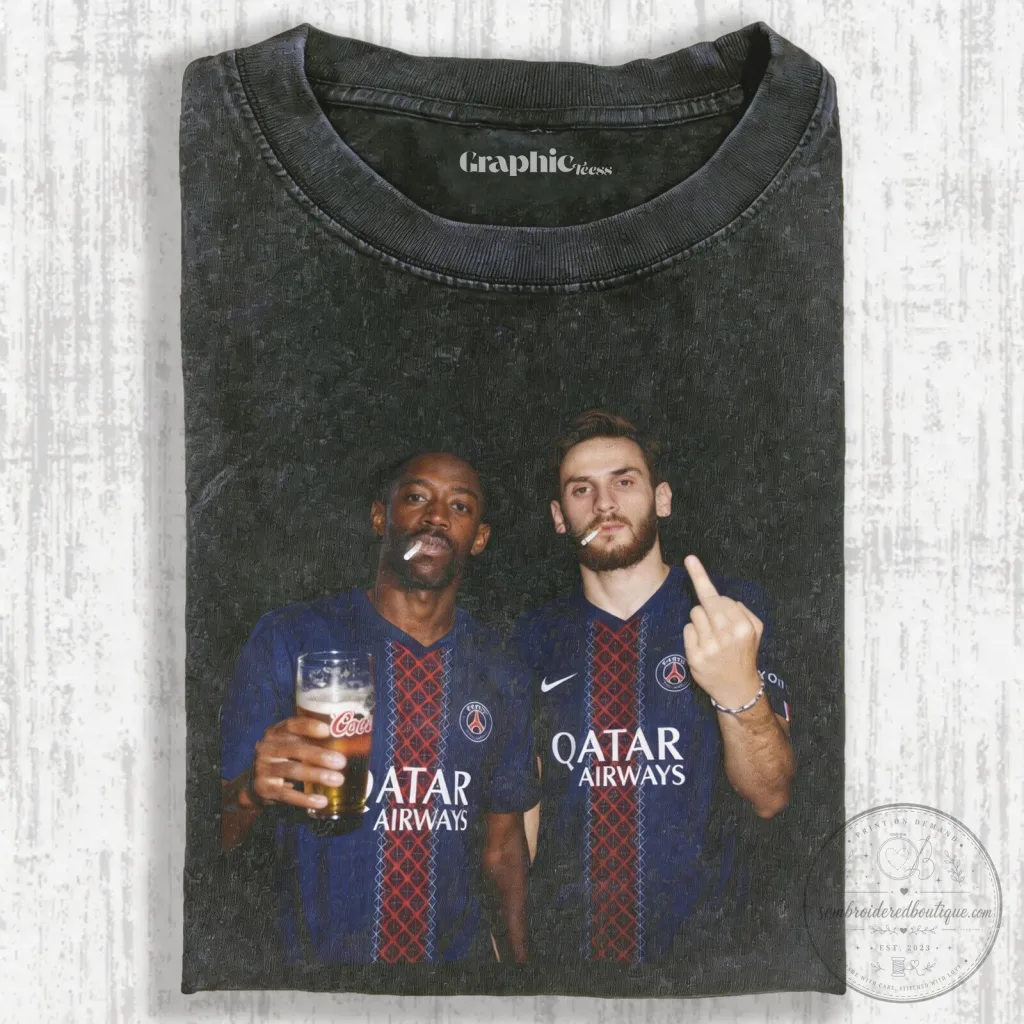 Graphic Tee featuring Ousmane Dembélé, Football Star Graphic Tee featuring Ousmane Dembélé, Football Star