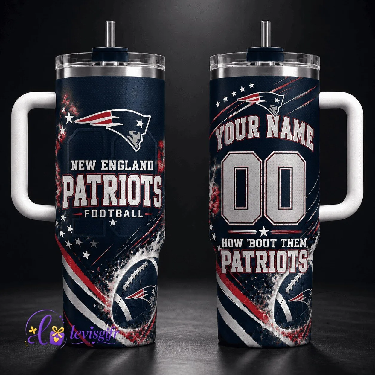 New England Patriots Football Team Personalized Tumbler