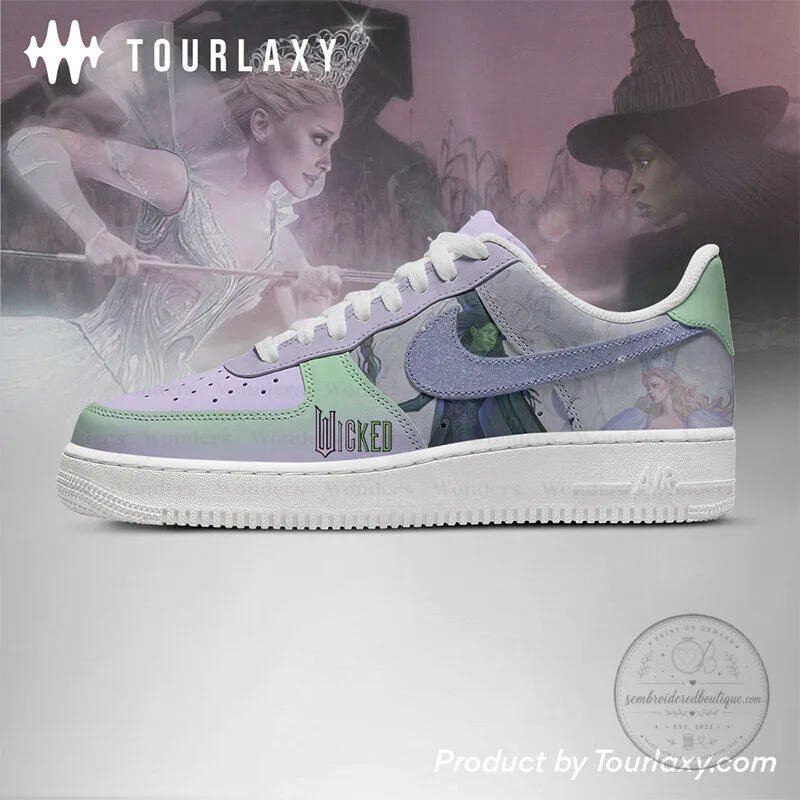 Wicked For Good Musical Purple and Green Custom Printed Shoes 8 Wicked For Good Musical Purple and Green Custom Printed Shoes