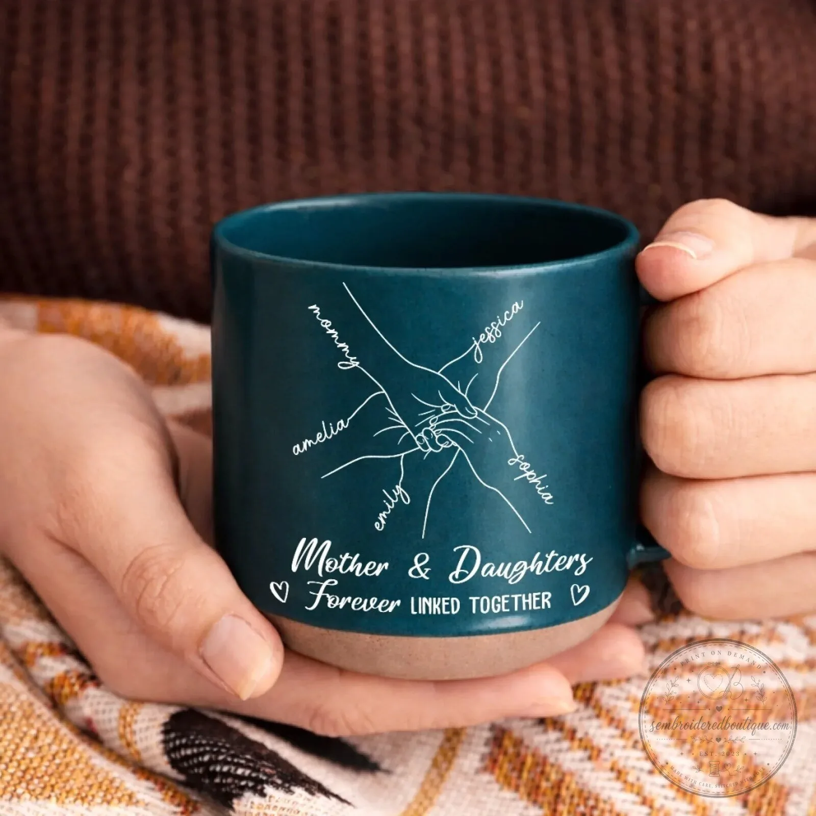 Personalized Mother and Daughters Forever Linked Together Coffee Mug 12 Personalized Mother and Daughters Forever Linked Together Coffee Mug