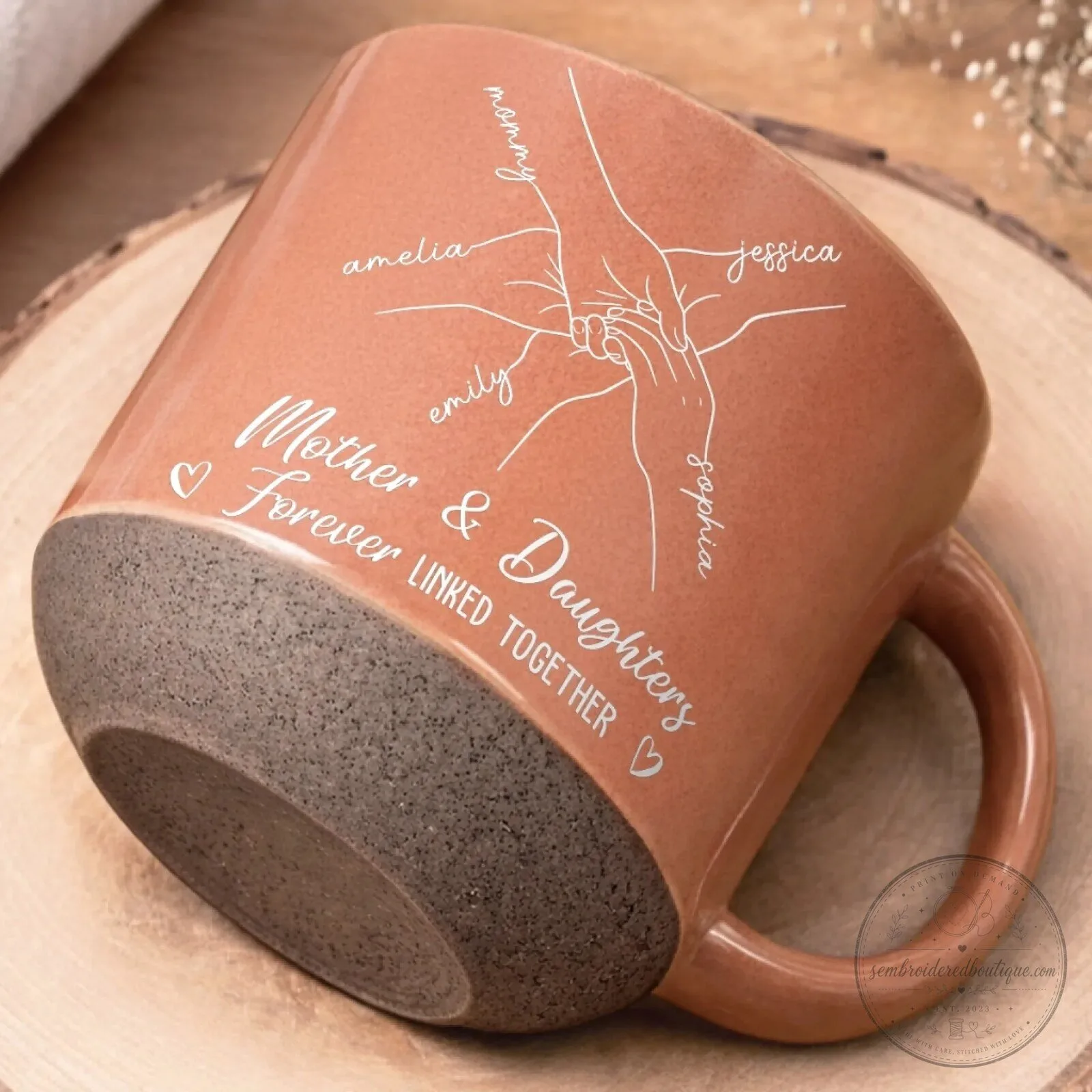Personalized Mother and Daughters Forever Linked Together Coffee Mug 15 Personalized Mother and Daughters Forever Linked Together Coffee Mug