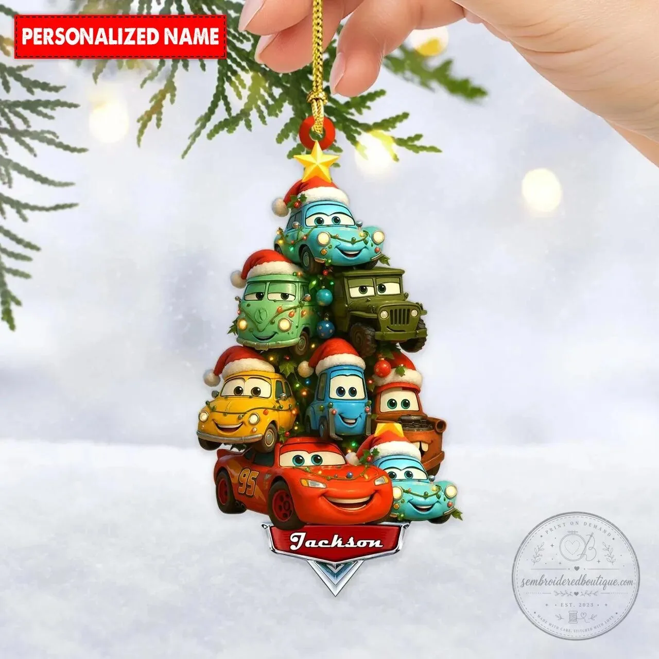 Disney Pixar Cars Christmas Tree Personalized Ornament 7 Disney Pixar Cars Christmas Tree Personalized Ornament
