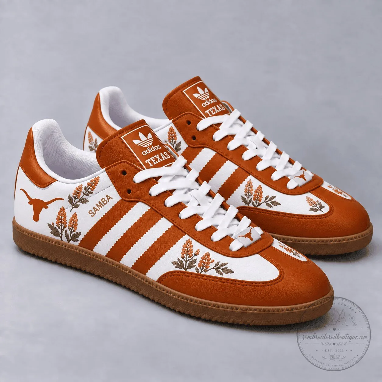 Texas Longhorns Floral Game Day Samba Style Sneakers
