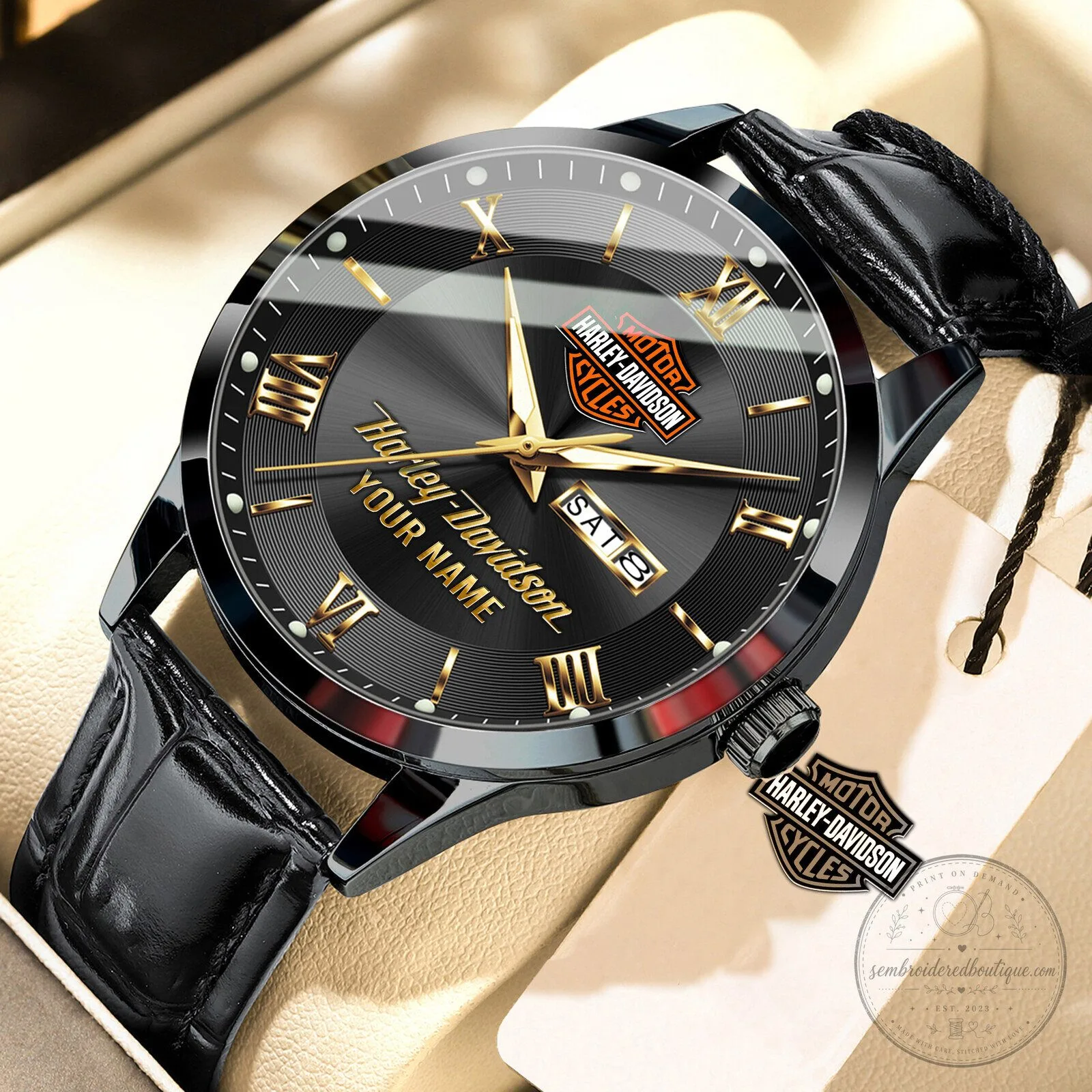 Harley-Davidson Motor Cycles Custom Name Elegant Fashion Leather Men Watch 17 Harley-Davidson Motor Cycles Custom Name Elegant Fashion Leather Men Watch