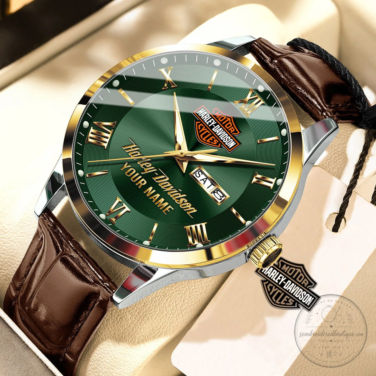 Harley-Davidson Motor Cycles Custom Name Elegant Fashion Leather Men Watch 19 Harley-Davidson Motor Cycles Custom Name Elegant Fashion Leather Men Watch