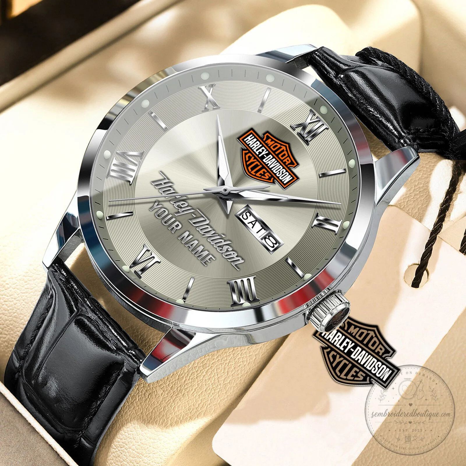 Harley-Davidson Motor Cycles Custom Name Elegant Fashion Leather Men Watch 22 Harley-Davidson Motor Cycles Custom Name Elegant Fashion Leather Men Watch