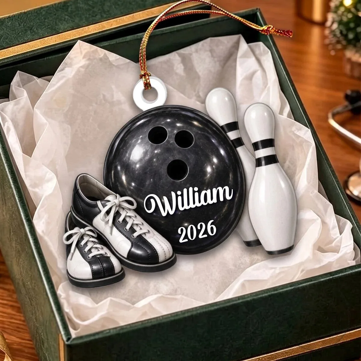 Personalized Bowling Ball and Pin Christmas Tree Ornament 9 Personalized Bowling Ball and Pin Christmas Tree Ornament