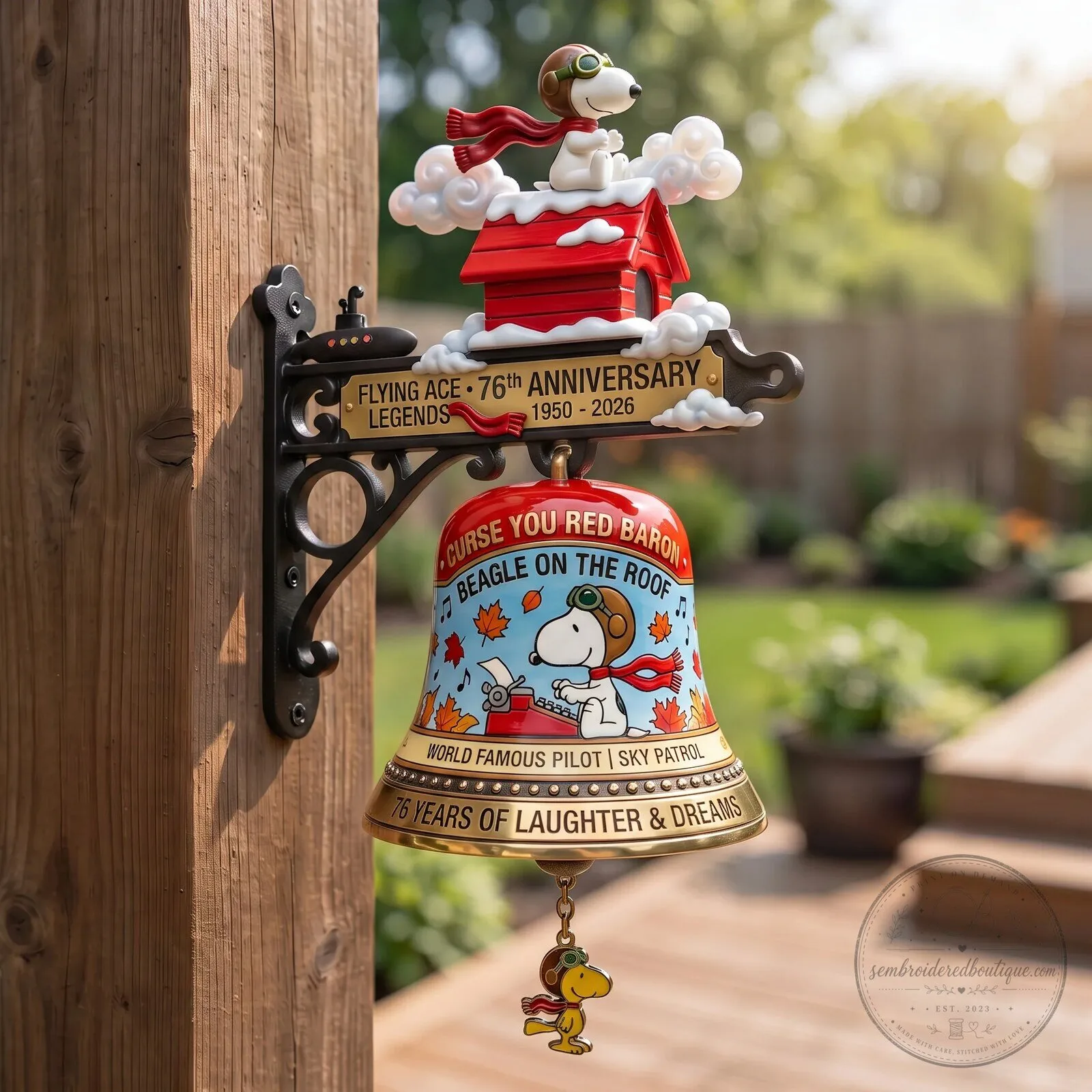 Snoopy Flying Ace 76th Anniversary Peanuts Outdoor Decorative Doorbell
