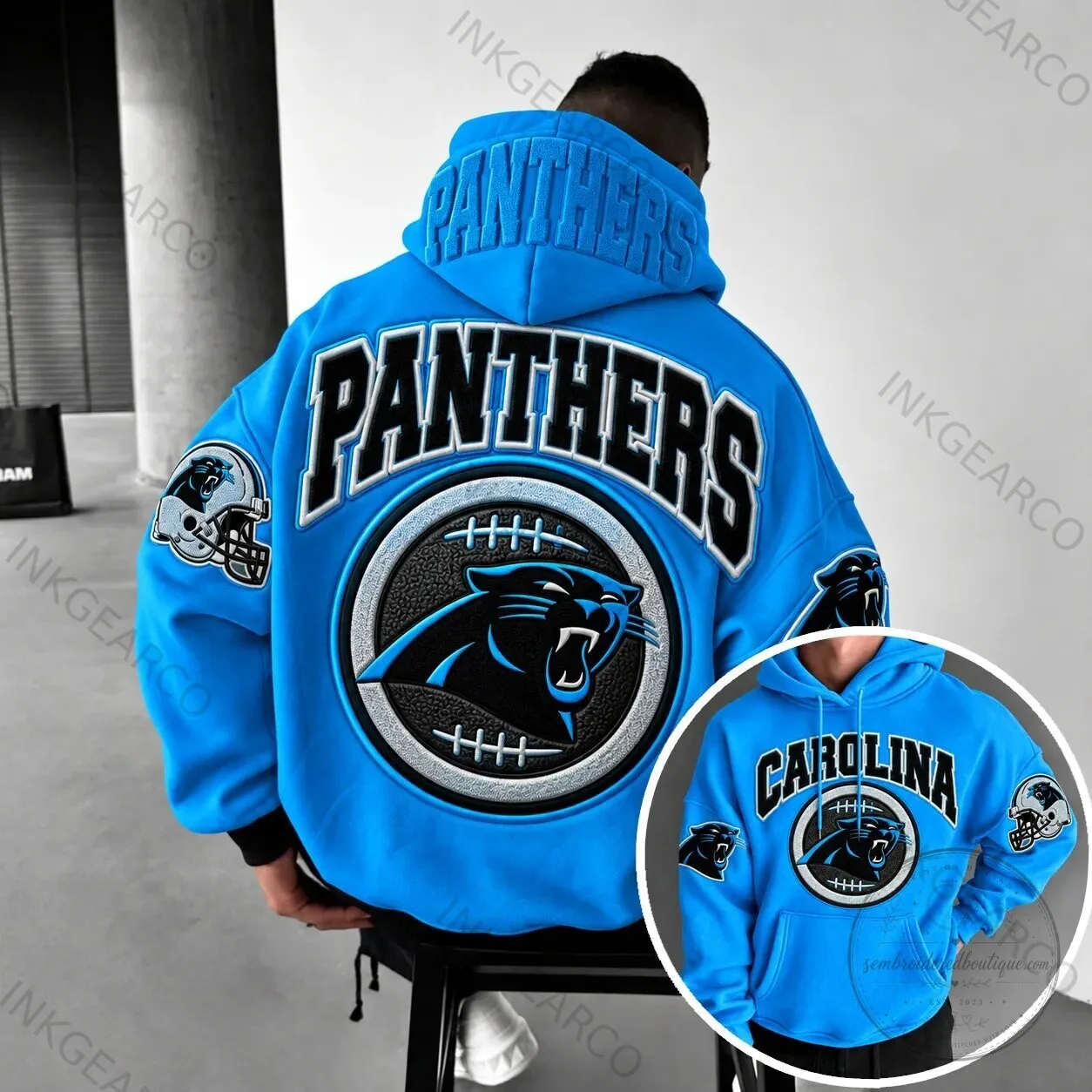 Carolina Panthers NFL Football Team Logo Blue Fan Hoodie 1 Carolina Panthers NFL Football Team Logo Blue Fan Hoodie