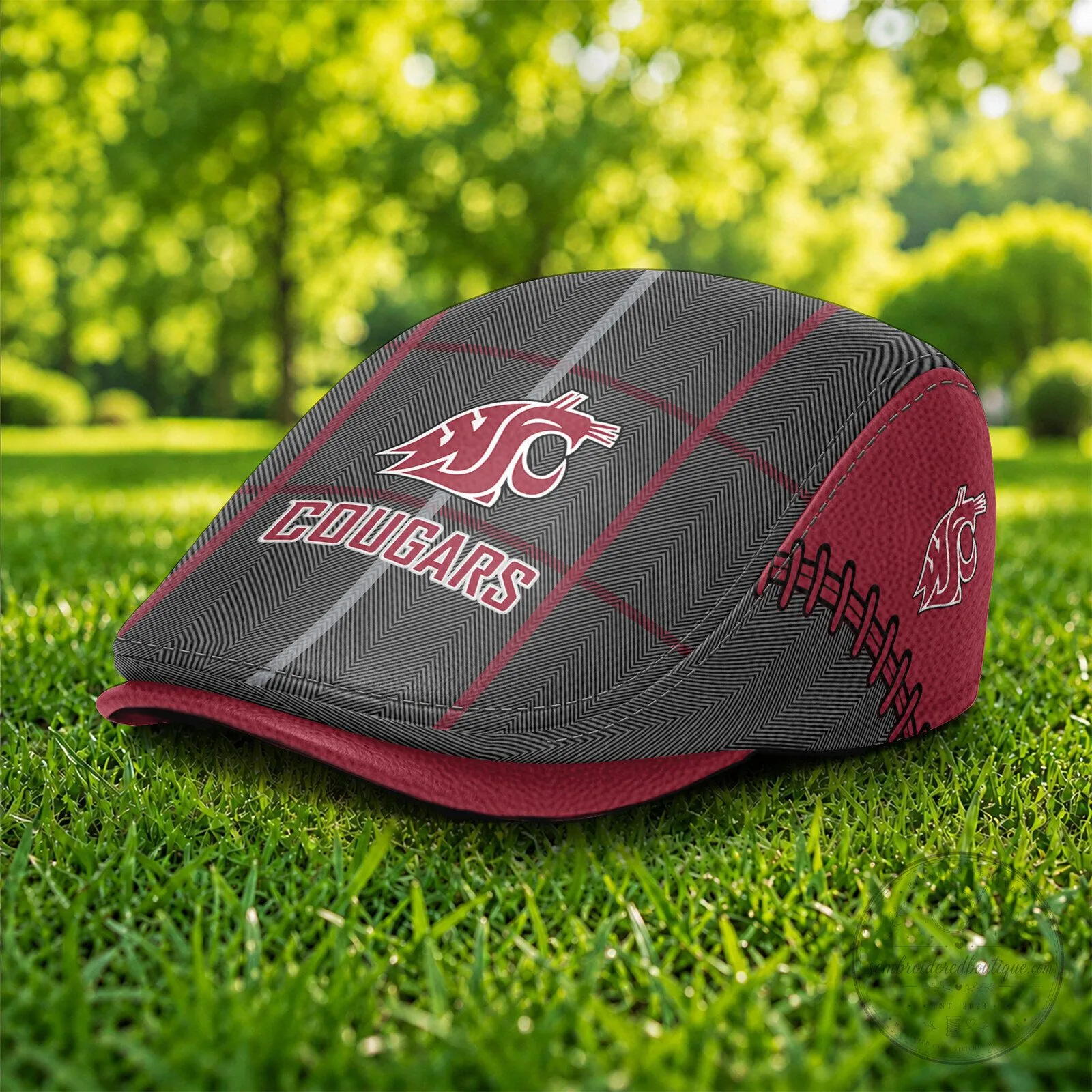 Washington State Cougars NCAA Golf Flat Cap, Classic Ivy League Style Cap Hat