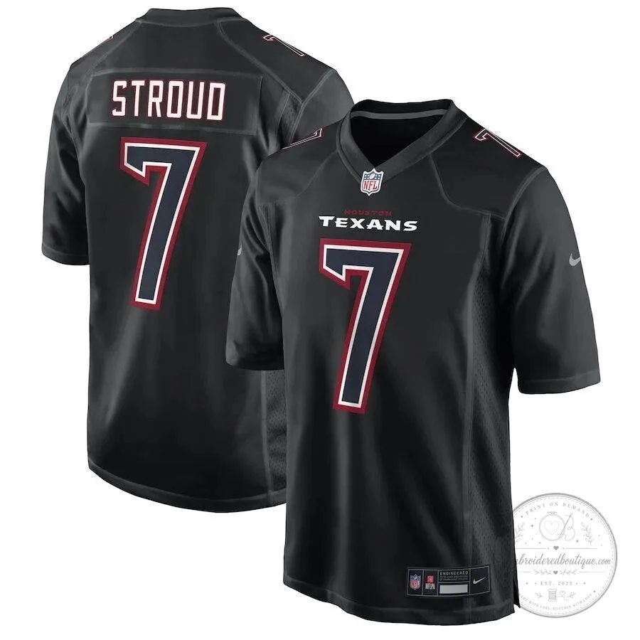 Houston Texans C.J. Stroud Number 7 Black Football Jersey