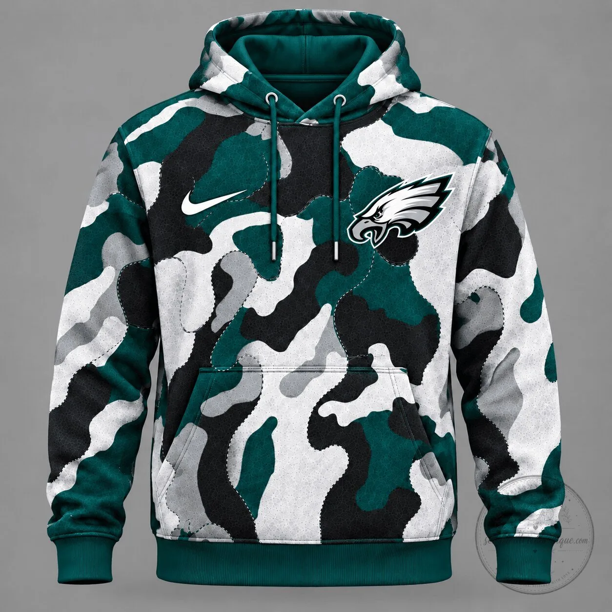 Philadelphia Eagles Camouflage Pattern NFL Team Logo Performance Hoodie