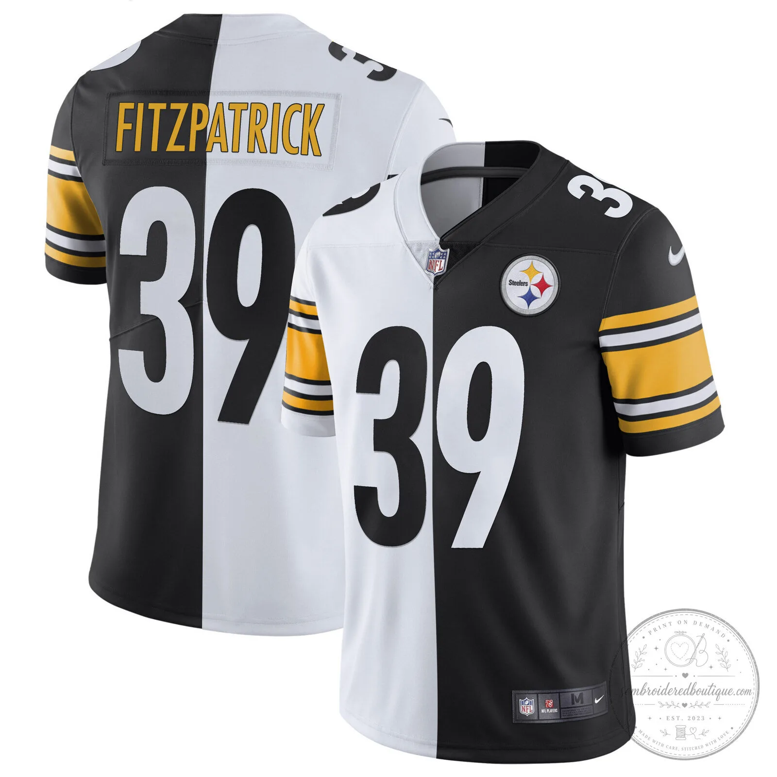 Pittsburgh Steelers T.J. Watt White Gold Number 90 American Football Jersey 70 Pittsburgh Steelers T.J. Watt White Gold Number 90 American Football Jersey