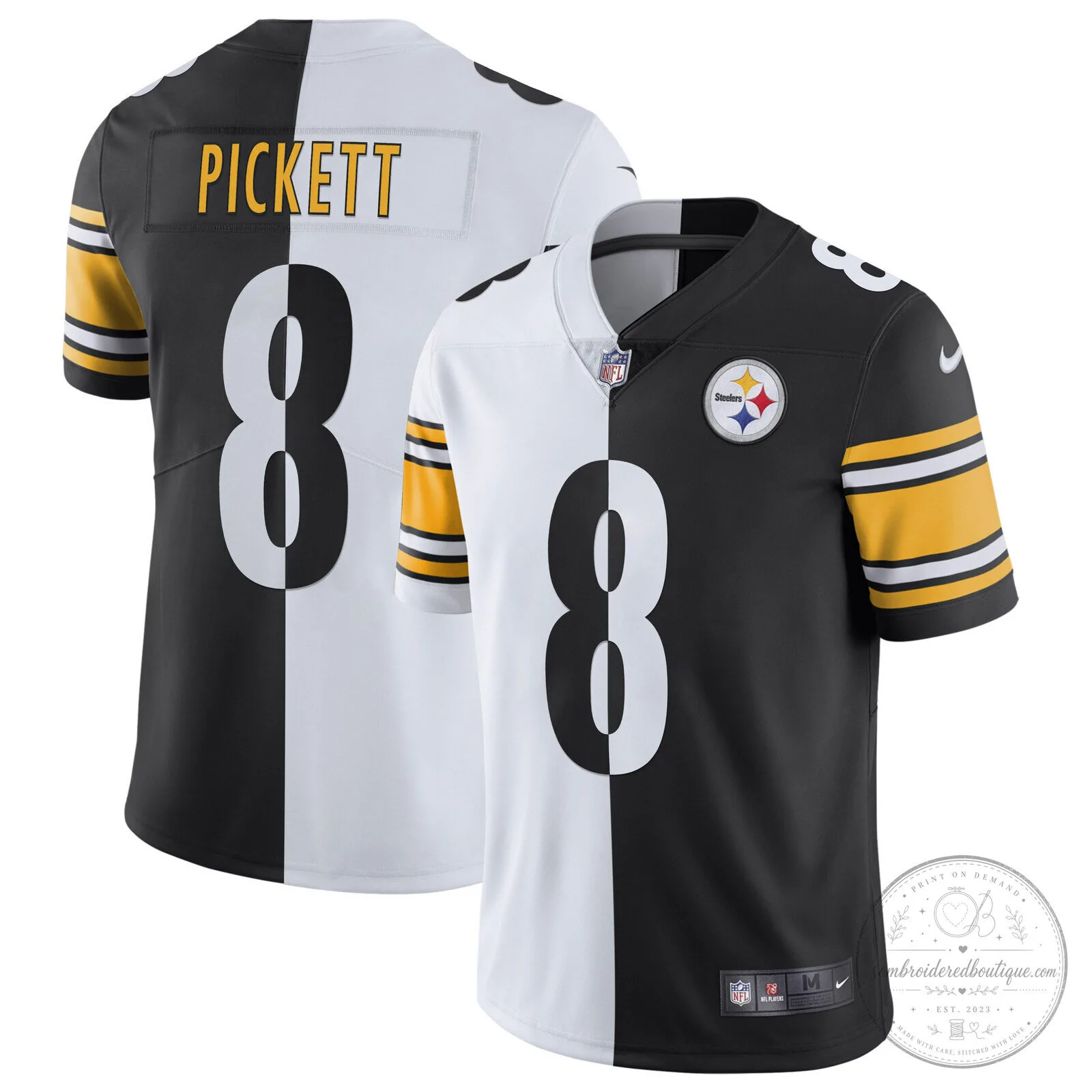 Pittsburgh Steelers T.J. Watt White Gold Number 90 American Football Jersey 71 Pittsburgh Steelers T.J. Watt White Gold Number 90 American Football Jersey