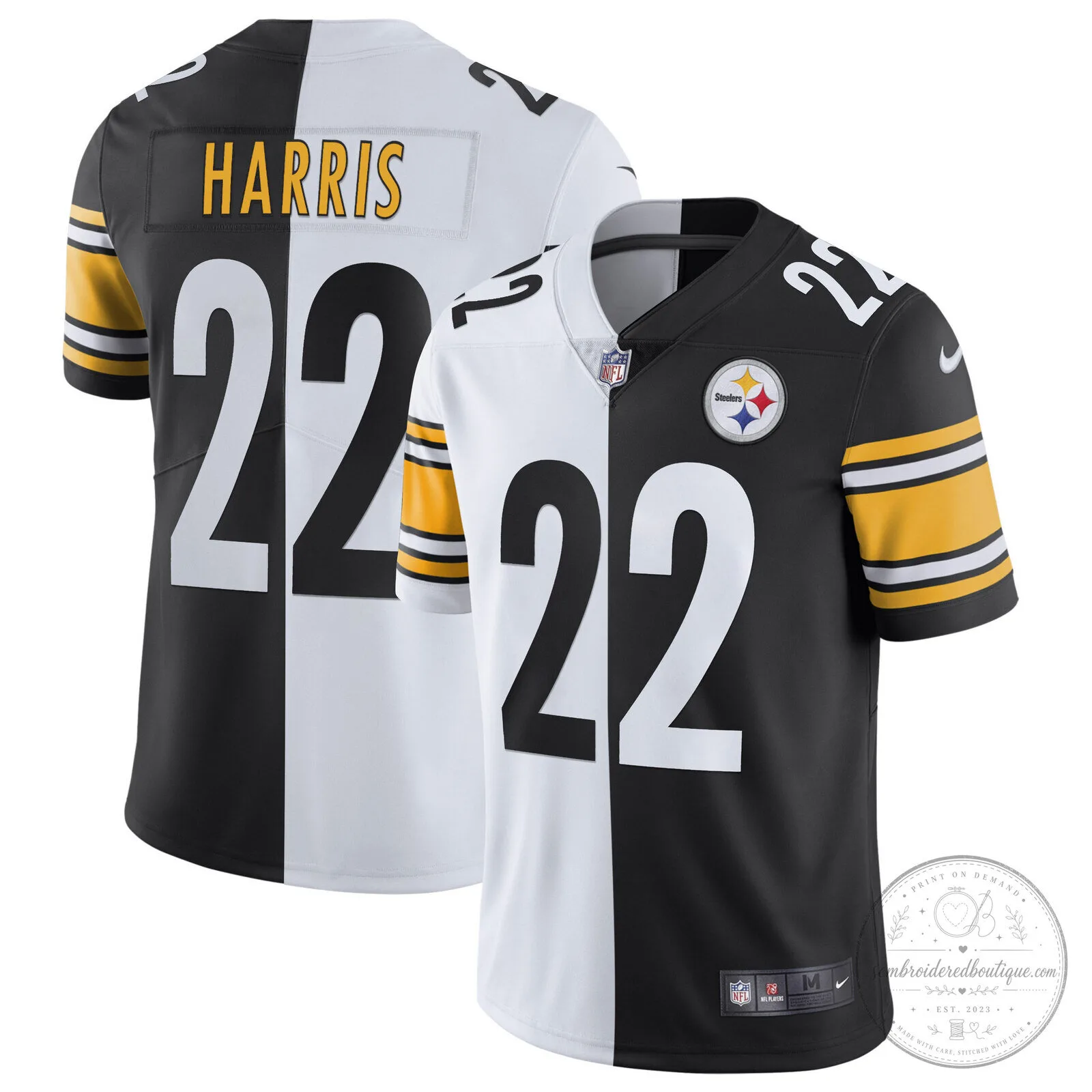 Pittsburgh Steelers T.J. Watt White Gold Number 90 American Football Jersey 72 Pittsburgh Steelers T.J. Watt White Gold Number 90 American Football Jersey