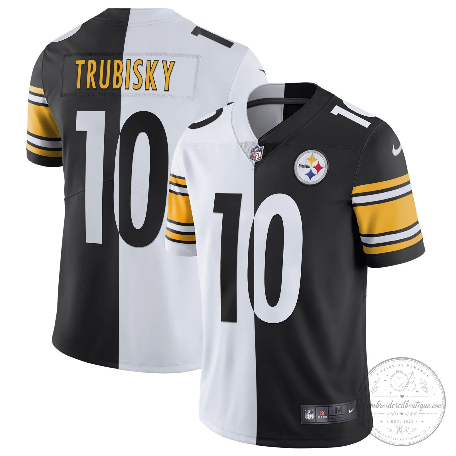 Pittsburgh Steelers T.J. Watt White Gold Number 90 American Football Jersey 73 Pittsburgh Steelers T.J. Watt White Gold Number 90 American Football Jersey