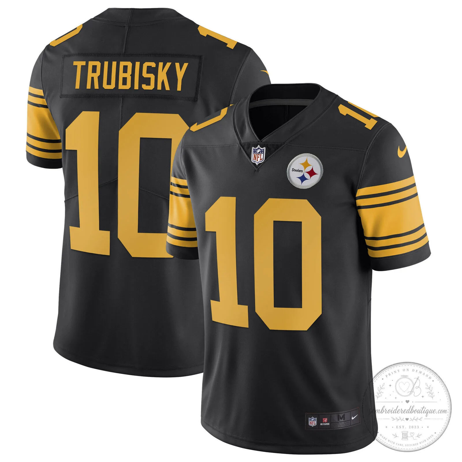 Pittsburgh Steelers T.J. Watt White Gold Number 90 American Football Jersey 81 Pittsburgh Steelers T.J. Watt White Gold Number 90 American Football Jersey