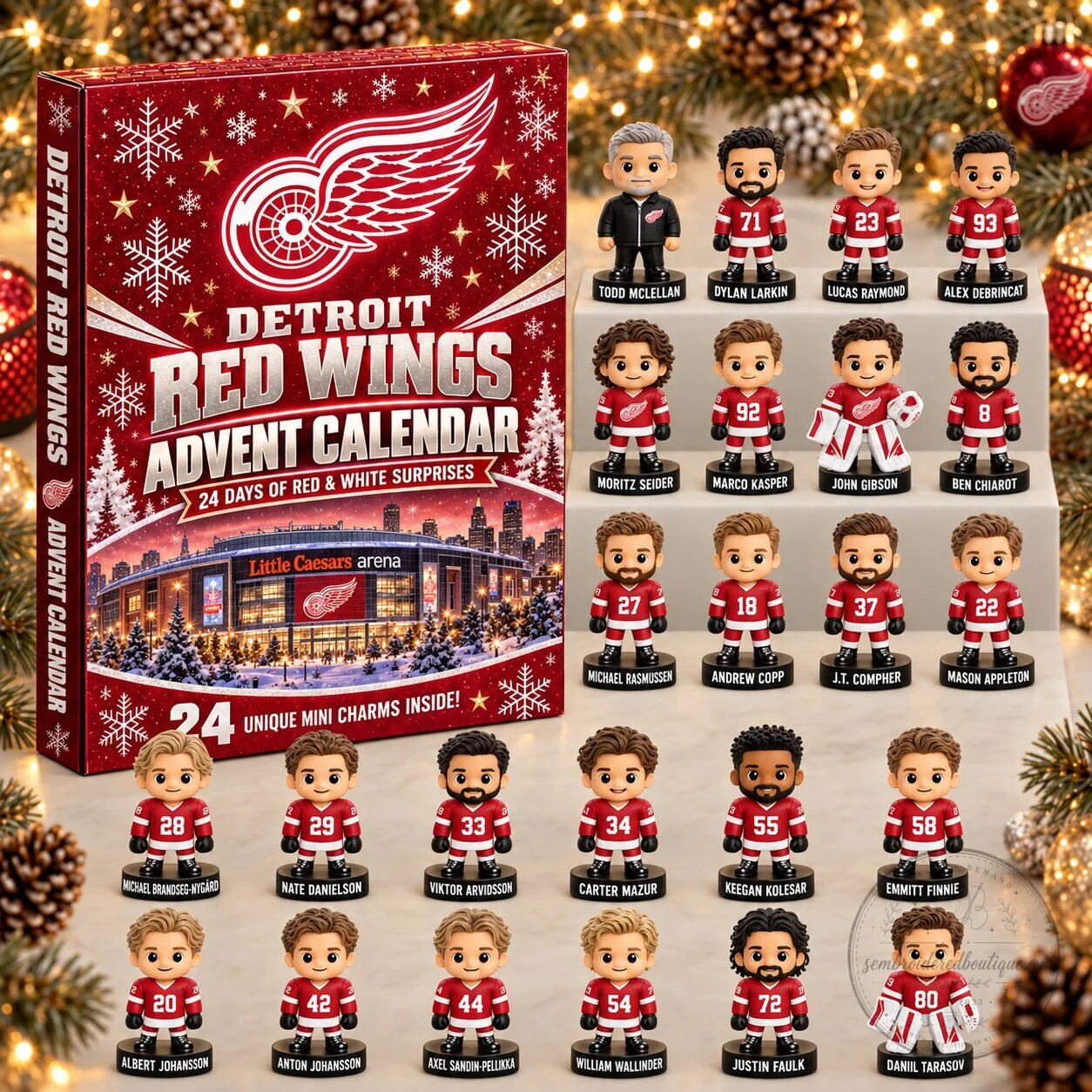 Detroit Red Wings Advent Calendar with 24 Unique Mini Charms Inside