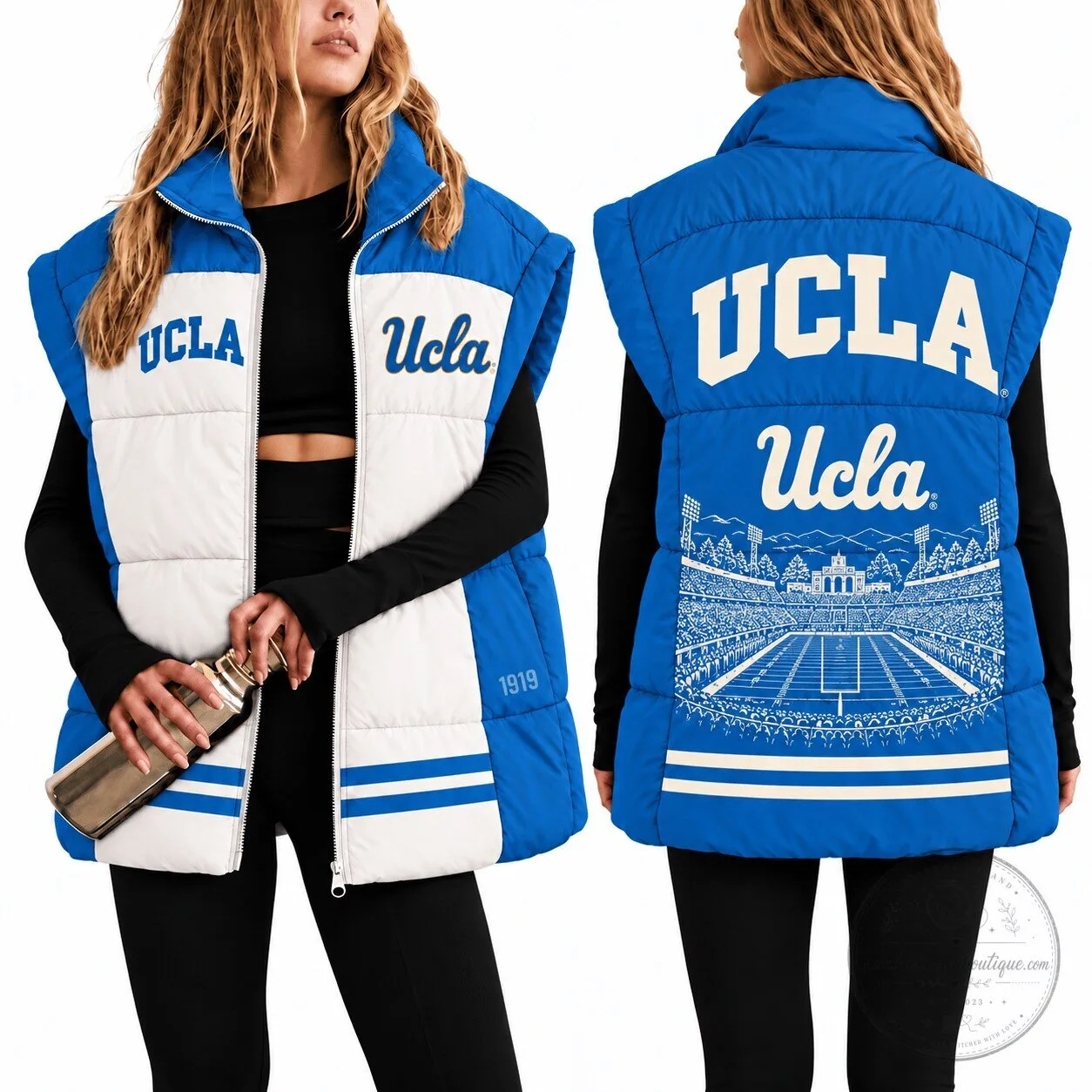 UCLA Bruins College Football Team Puffer Vest for Women 5 UCLA Bruins College Football Team Puffer Vest for Women
