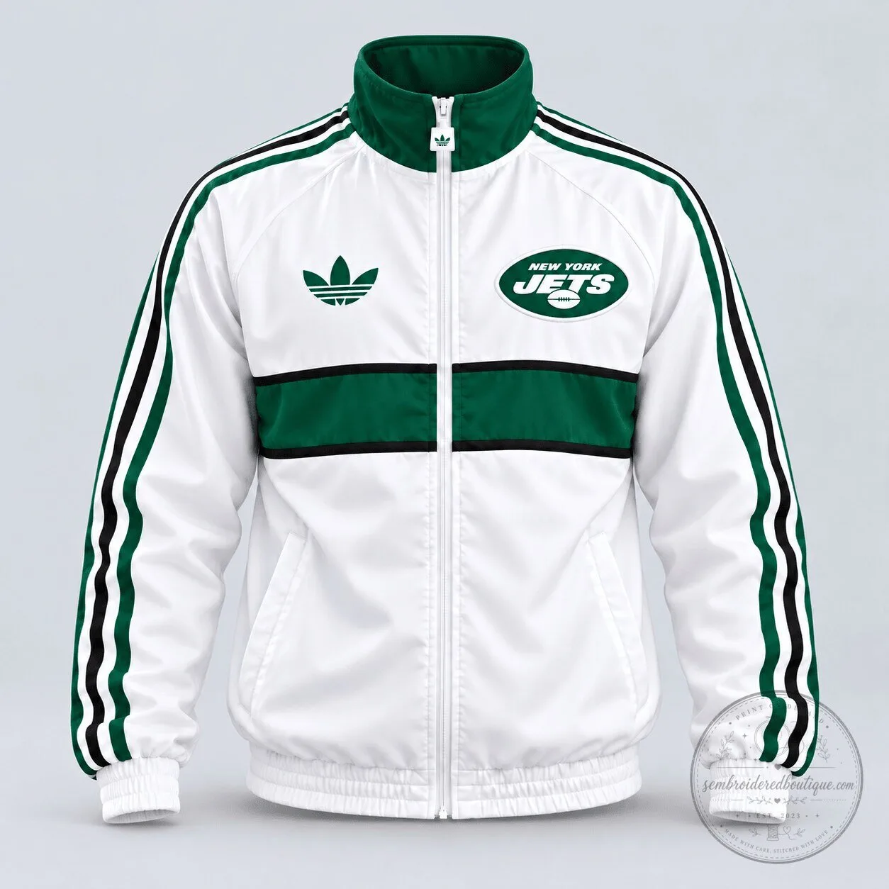 New York Jets National Football League Vintage Heritage Triple Stripe Full-Zip Jacket