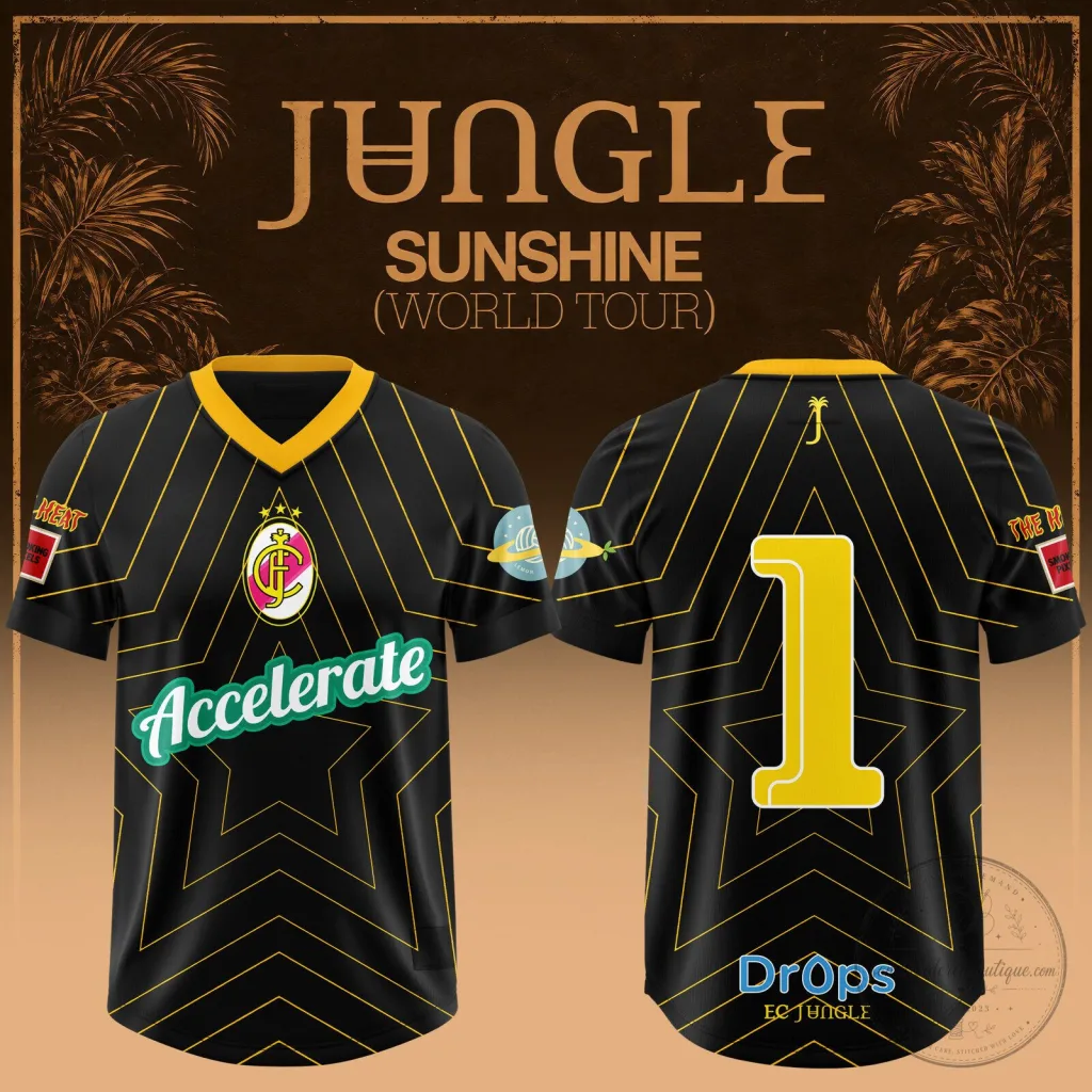 Jungle Sunshine World Tour Black Accelerate Soccer Football Jersey Jungle Sunshine World Tour Black Accelerate Soccer Football Jersey