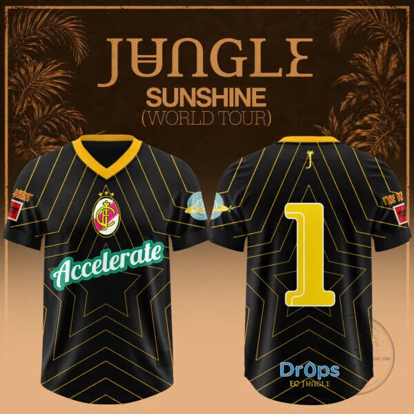 Jungle Sunshine World Tour Black Accelerate Soccer Football Jersey 7 Jungle Sunshine World Tour Black Accelerate Soccer Football Jersey