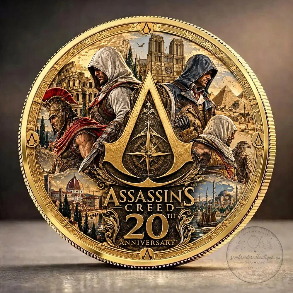 Assassin's Creed 20th Anniversary Commemorative Gold Plated Challenge Coin 7 Assassin