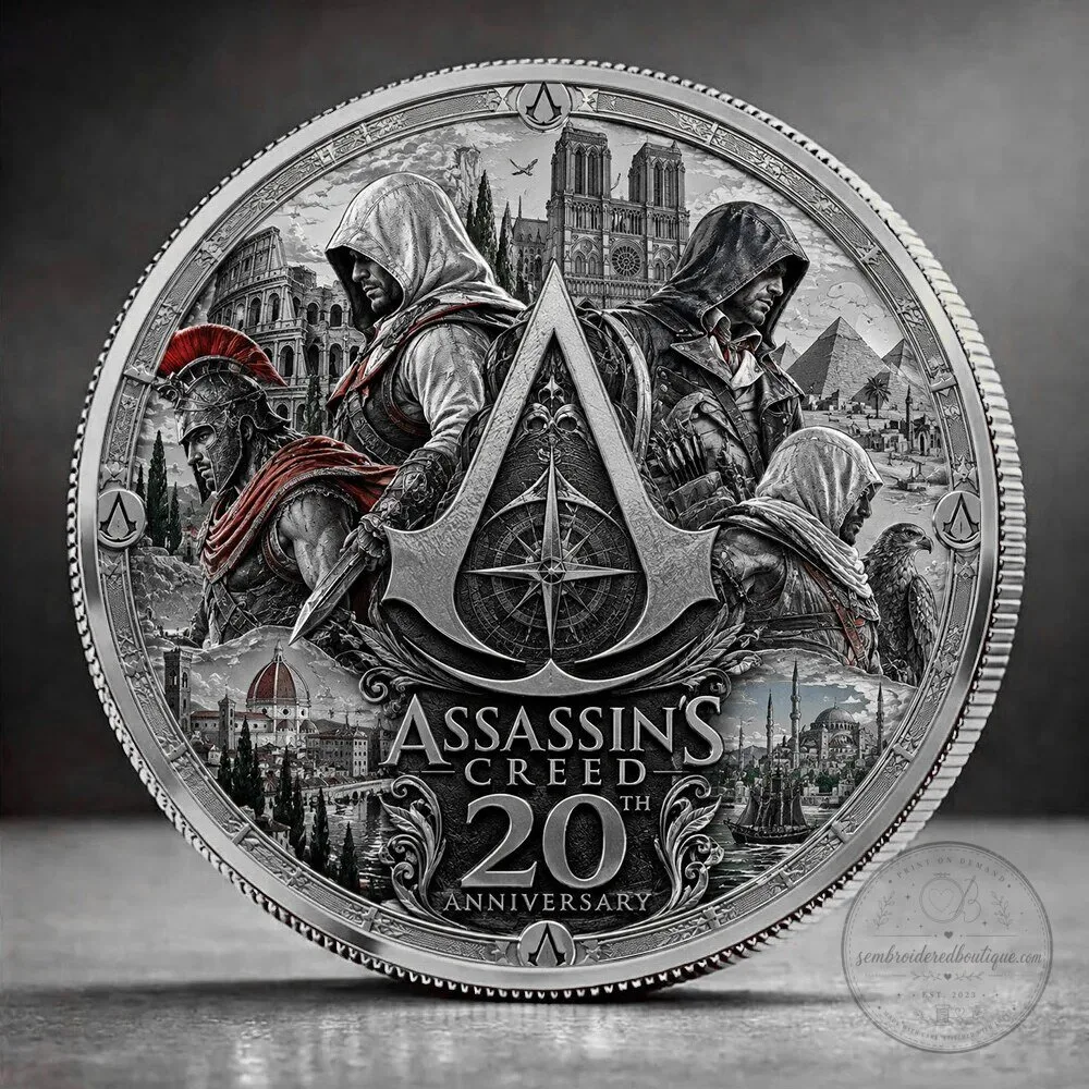 Assassin's Creed 20th Anniversary Commemorative Gold Plated Challenge Coin 8 Assassin