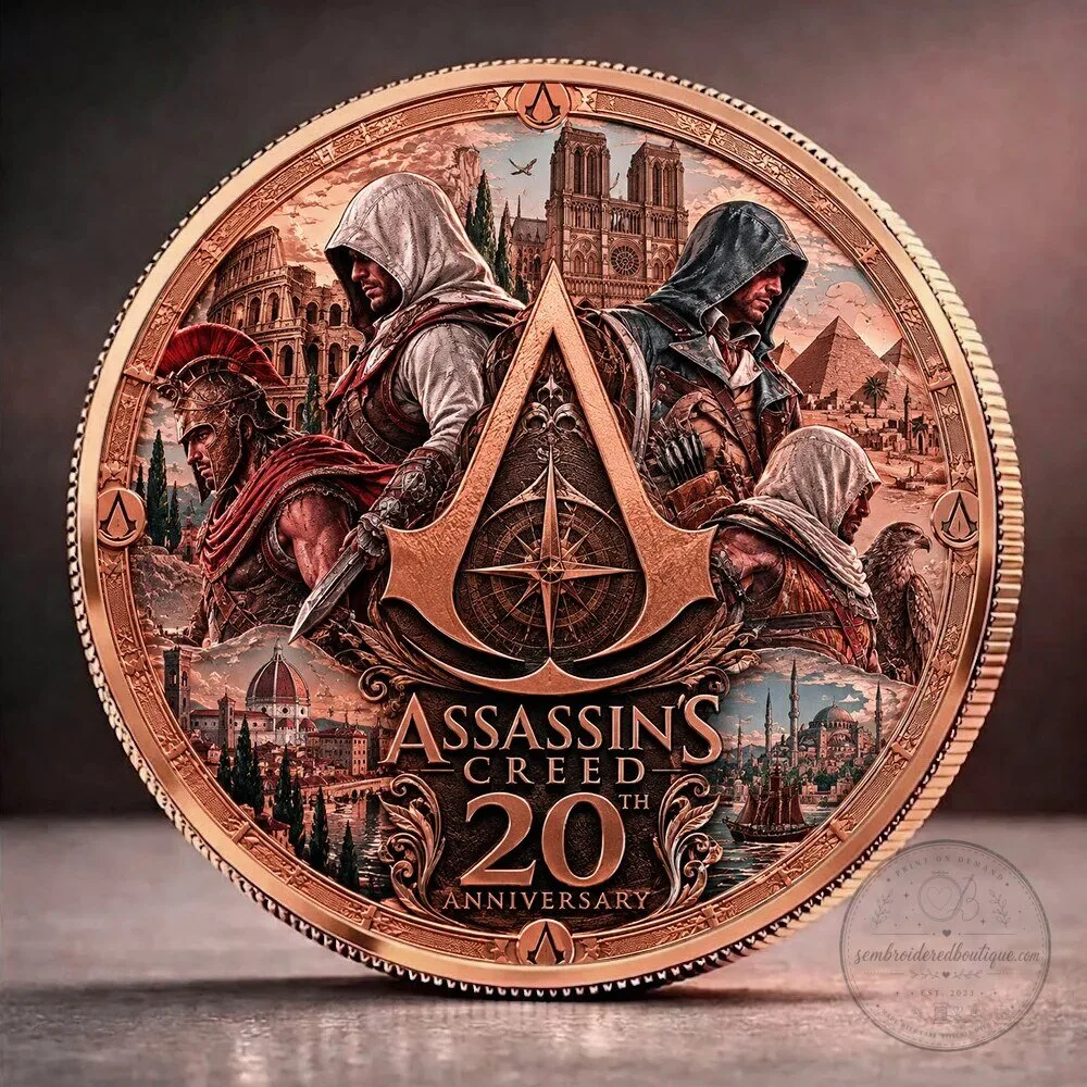 Assassin's Creed 20th Anniversary Commemorative Gold Plated Challenge Coin 9 Assassin